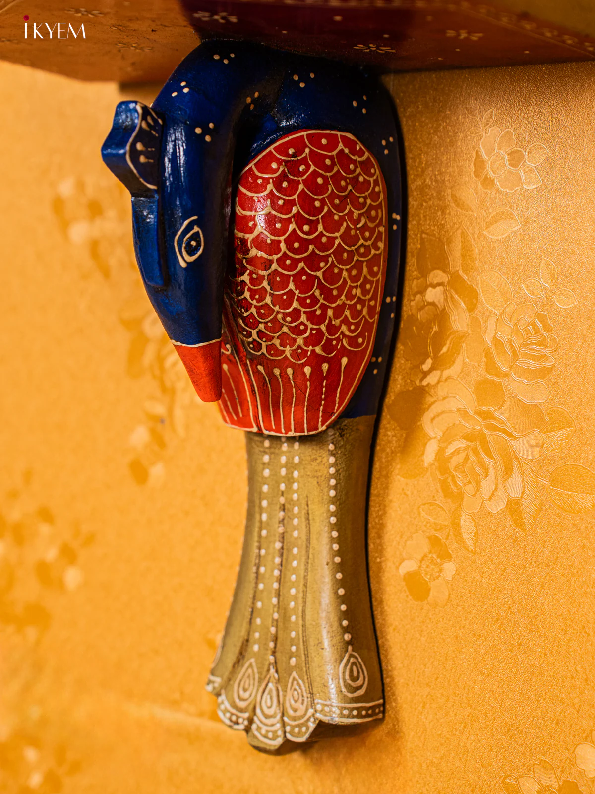 Wooden Peacock Wall Shelf - Image 4