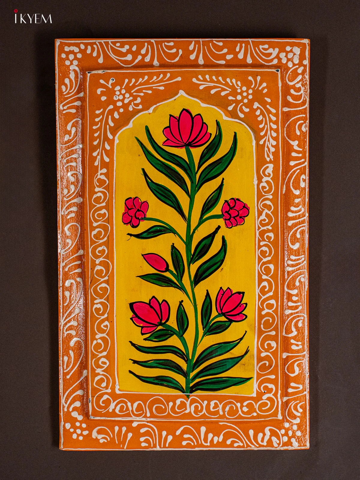 Wooden Rectangle Wall Hanging - Golden Yellow