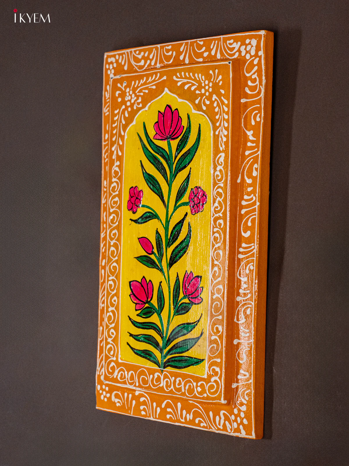 Wooden Rectangle Wall Hanging - Golden Yellow - Image 2