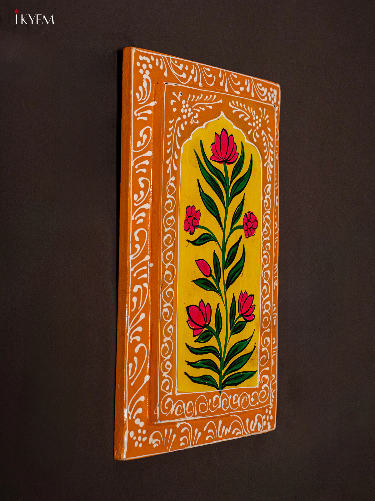 Wooden Rectangle Wall Hanging - Golden Yellow - Image 4