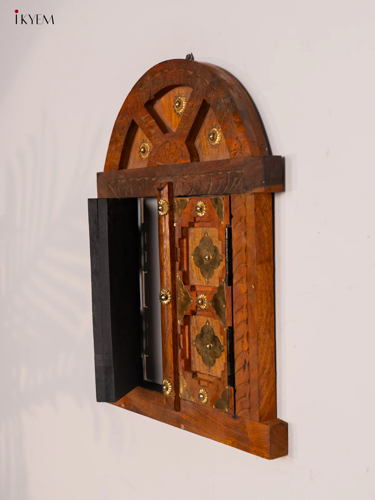 Wooden Jharokha with Brass Work - KG22133 - Image 5