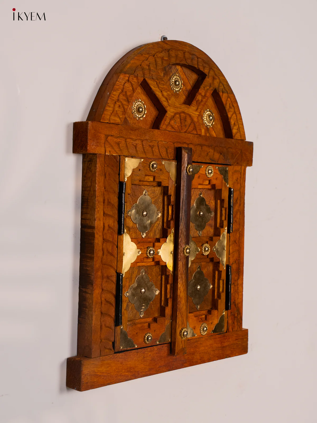 Wooden Jharokha with Brass Work - KG22135 - Image 2