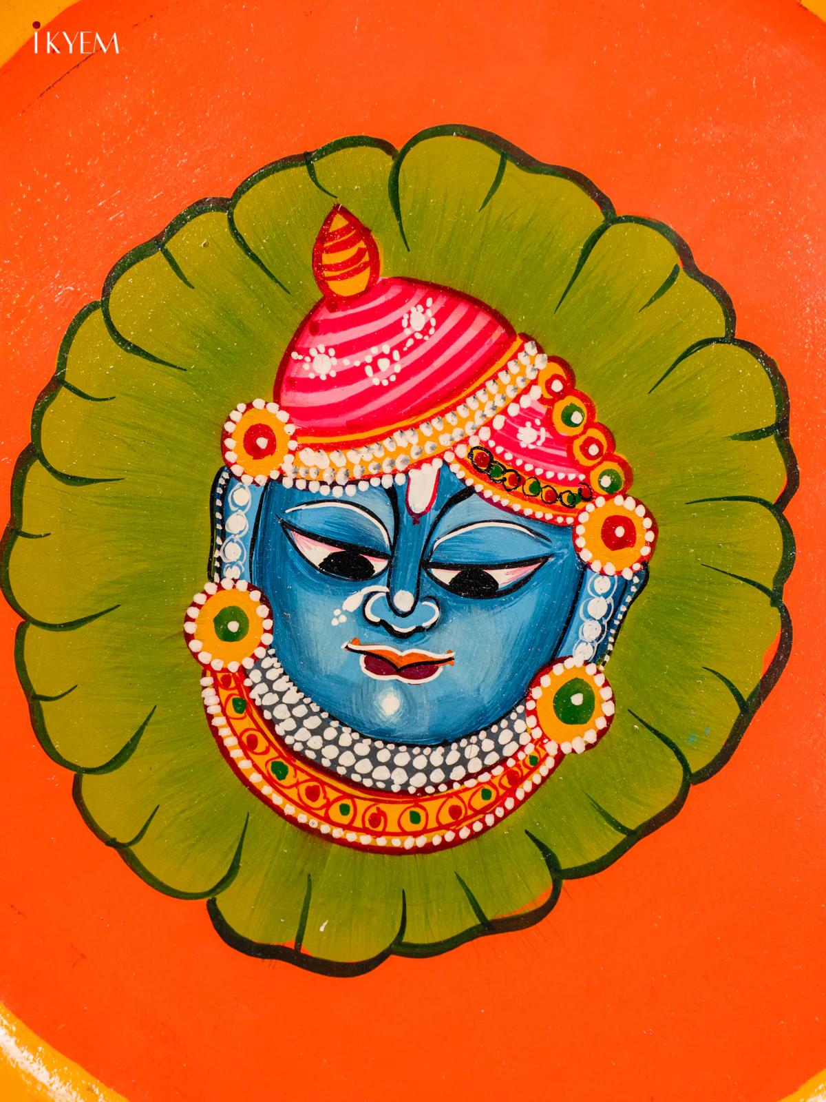 Wooden Handpainted Srinath wall plate - Image 3