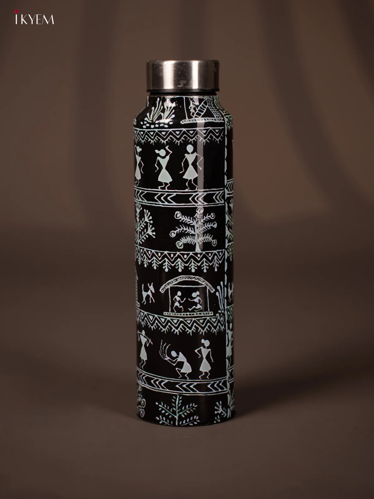 Digital Printed Stainless Steel Water Bottle - Warli Design - KG23119