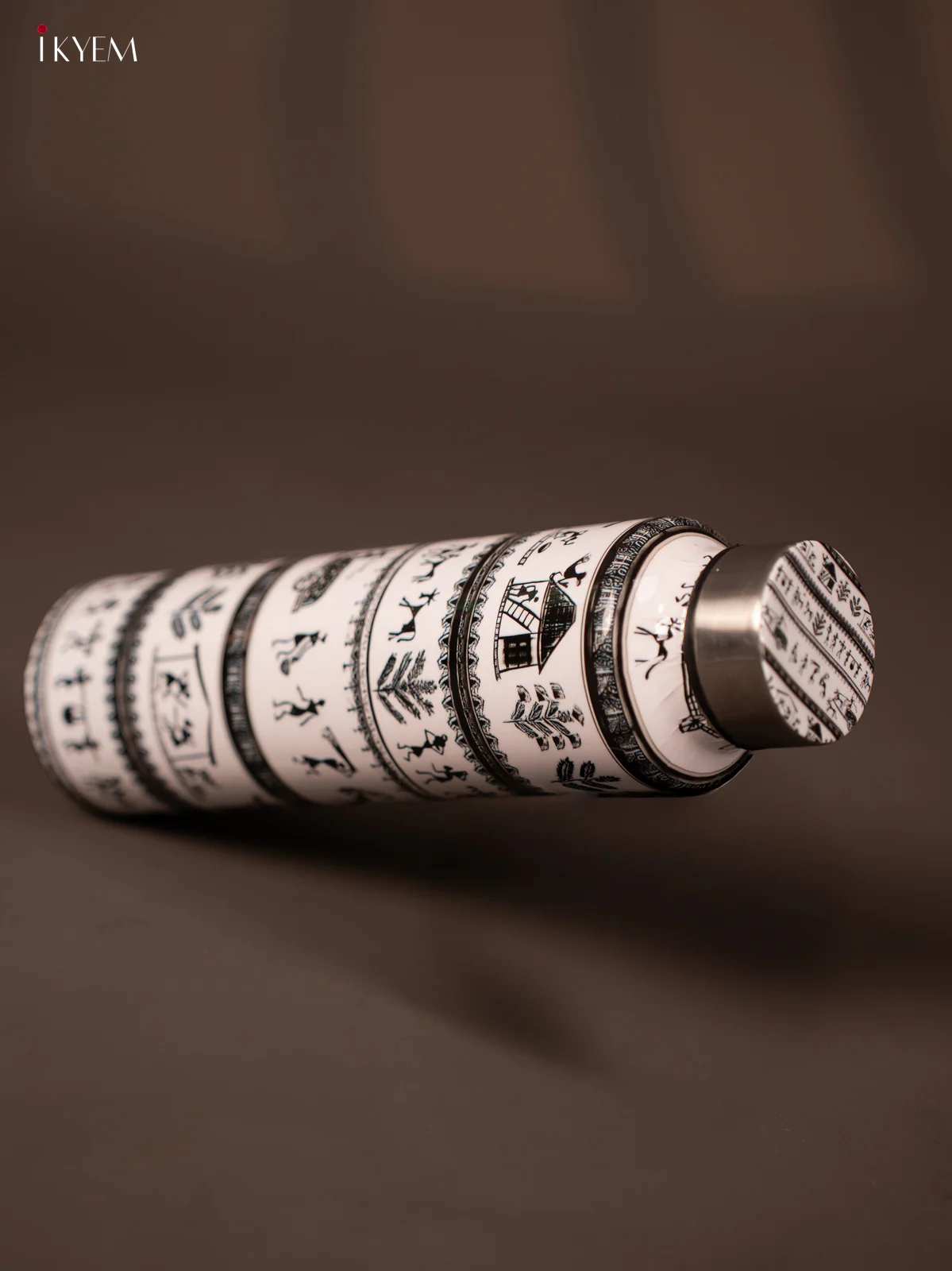 Warli Digital Printed Stainless Steel Water Bottle - 10.5 Inch - KG23120 - Image 2