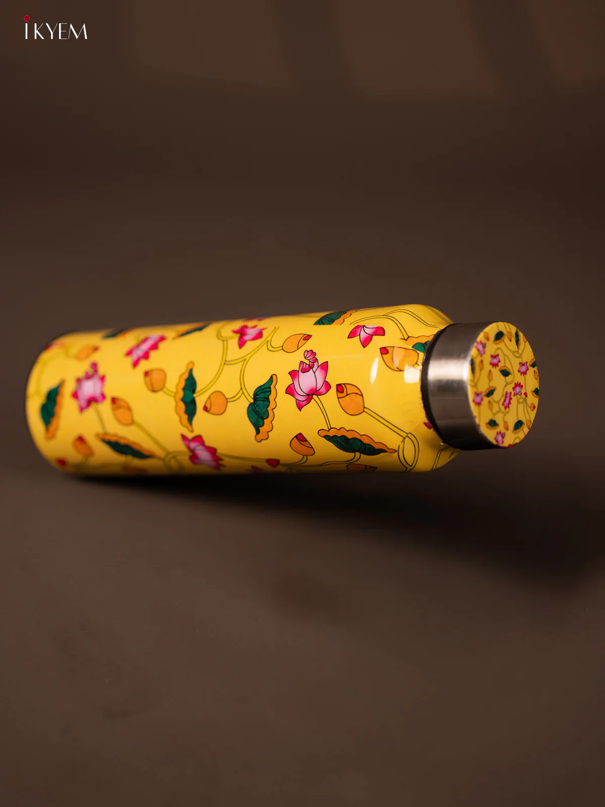 Pichwai Lotus Digital Printed Stainless Steel Water Bottle - 10.5 Inch - KG23121 - Image 2