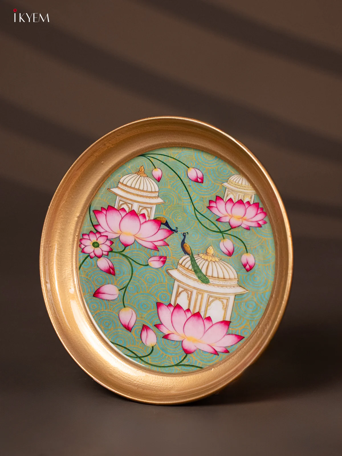Lotus Printed Green Copper Coating Plate 6 Inch - Image 3