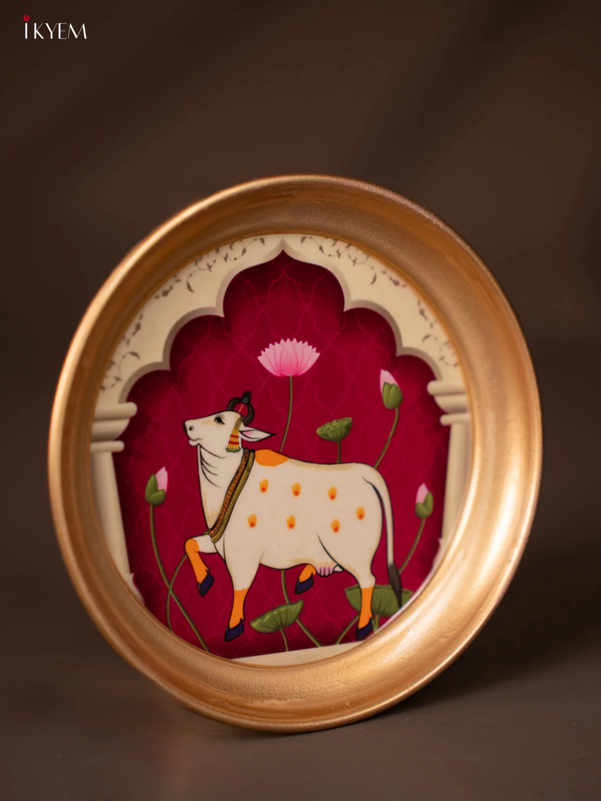 Cow Printed Purple Brass Coated Plate - 6 Inches - KG25133 - Image 2