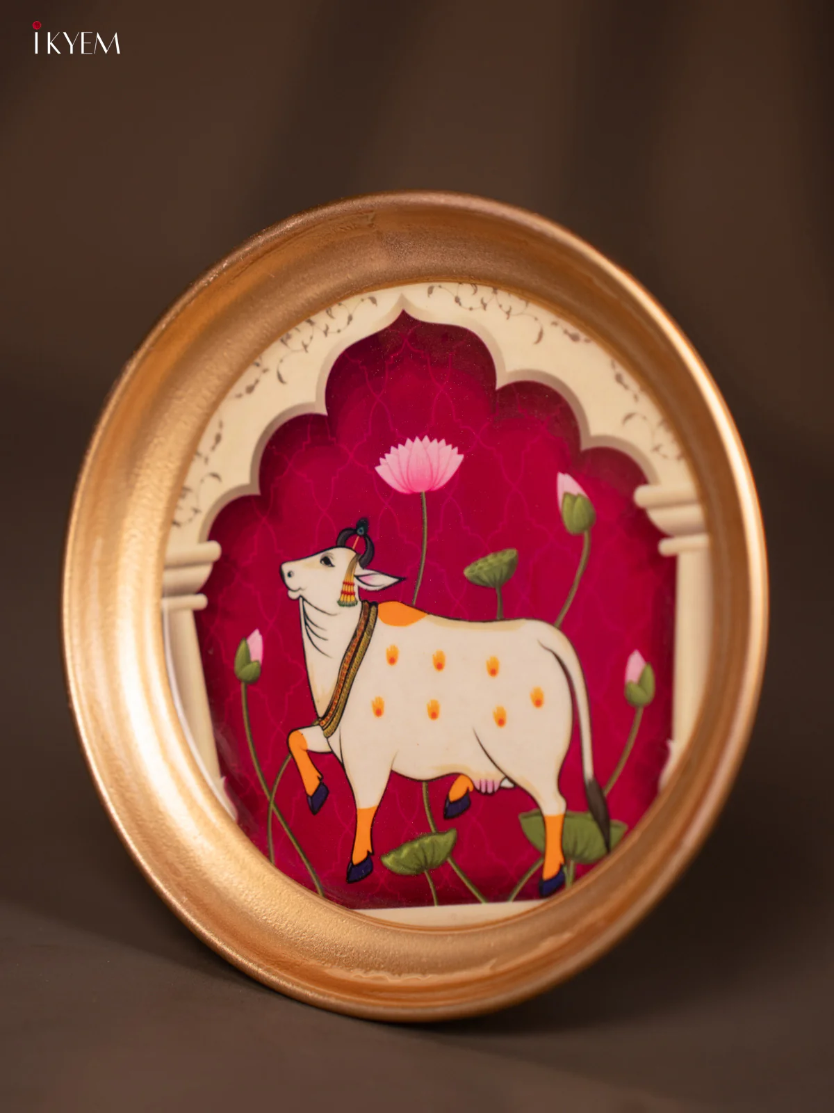 Cow Printed Purple Brass Coated Plate - 6 Inches - KG25133 - Image 3