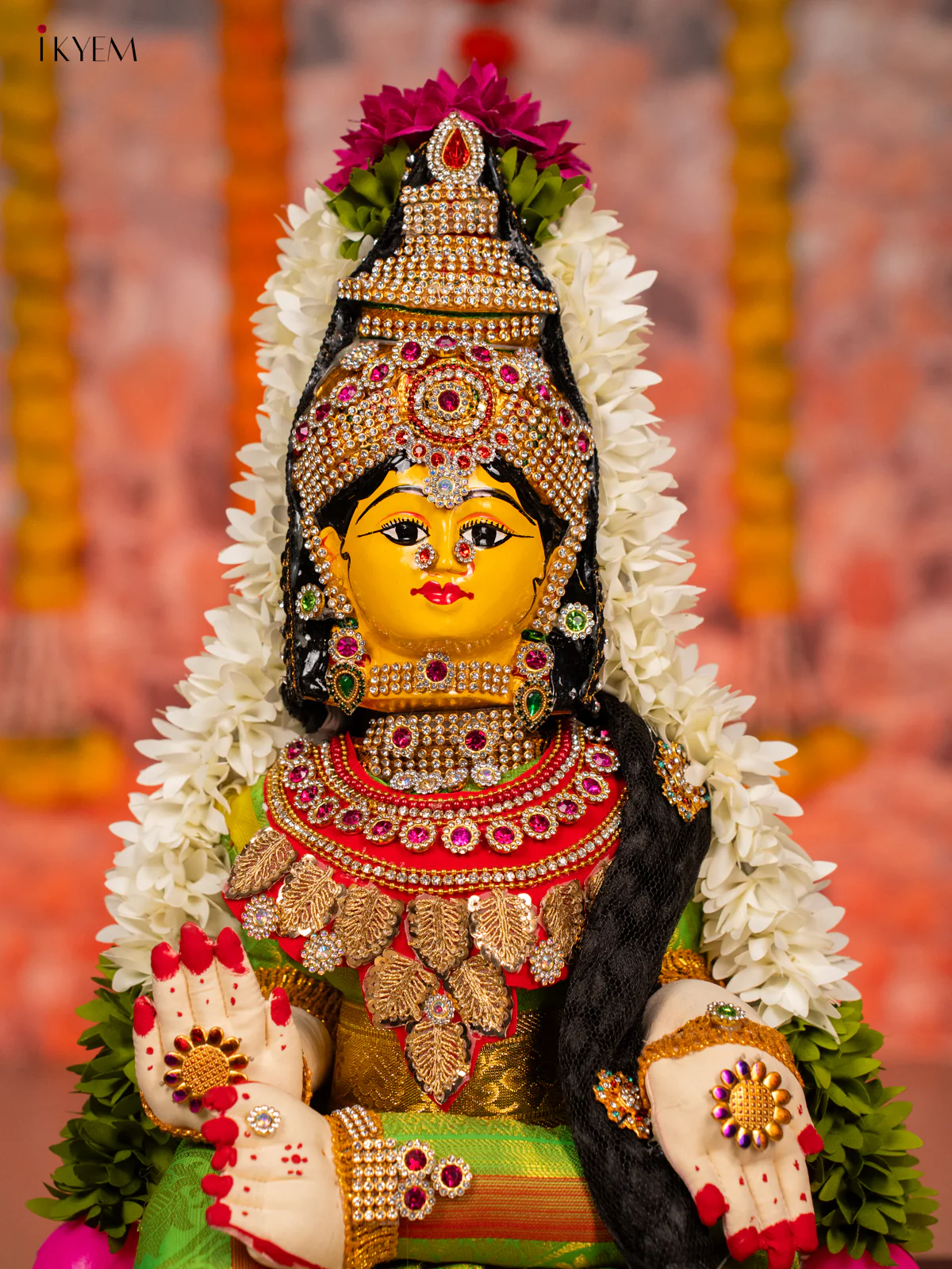 Varamahalakshmi Doll - Green - 17 Inches - KG30124 - Image 3