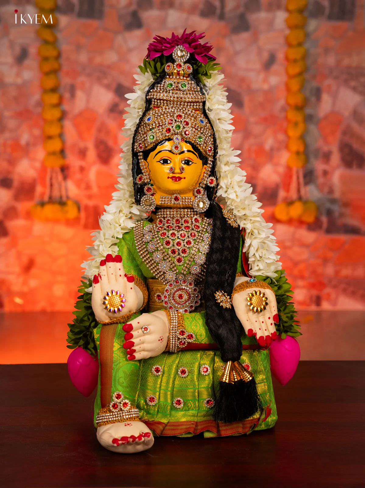 Varamahalakshmi Doll - Green - 17 Inches - KG30125
