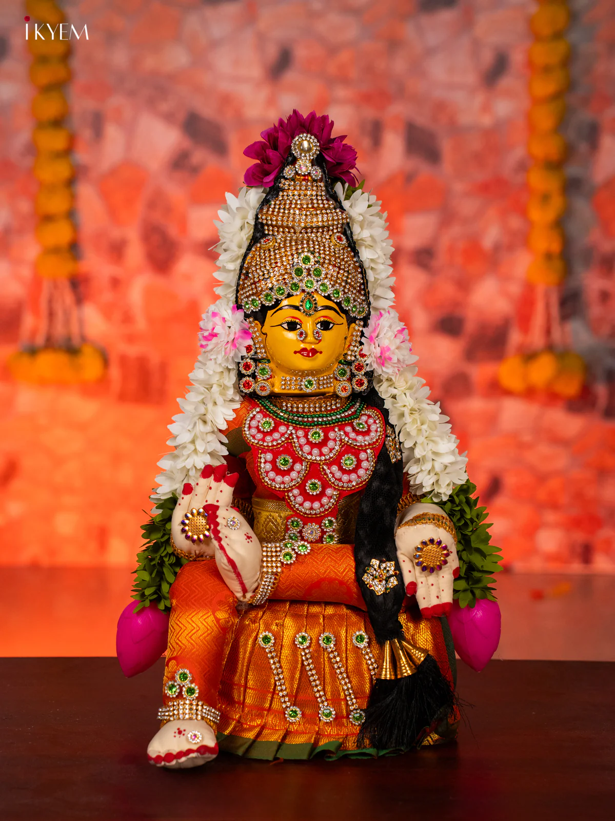 Varamahalakshmi Doll - Orange 17 Inches - KG30126