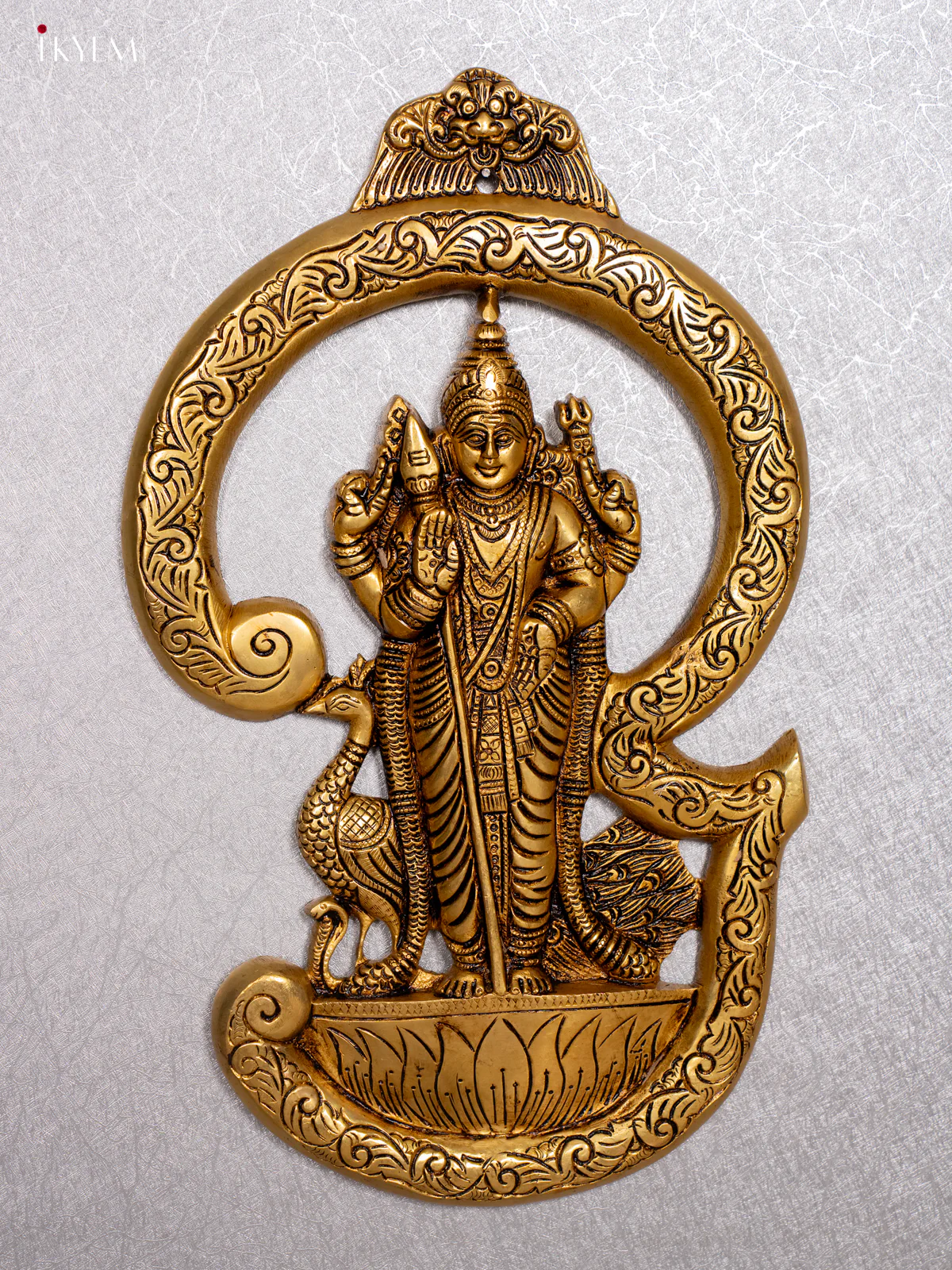 Brass Om Lord Muruga Wall Hanging - KH01114