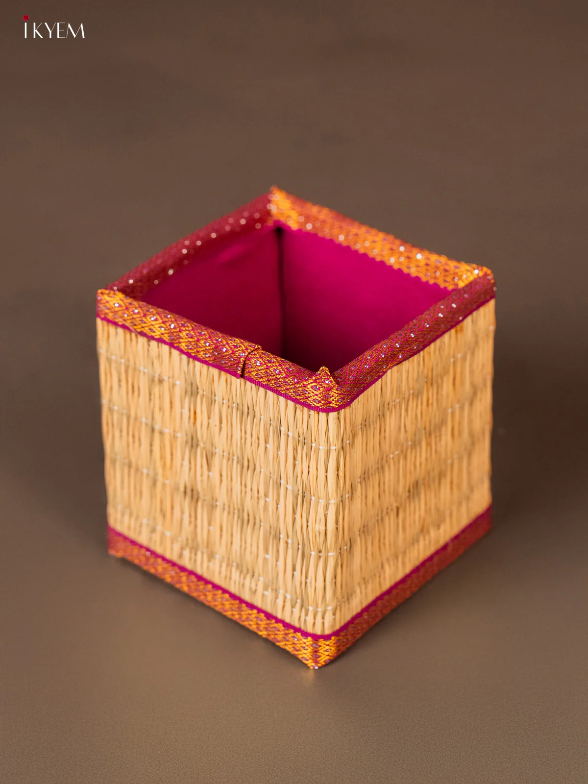 Korai Pen Stand with zari border - purple - KH01131 - Image 3