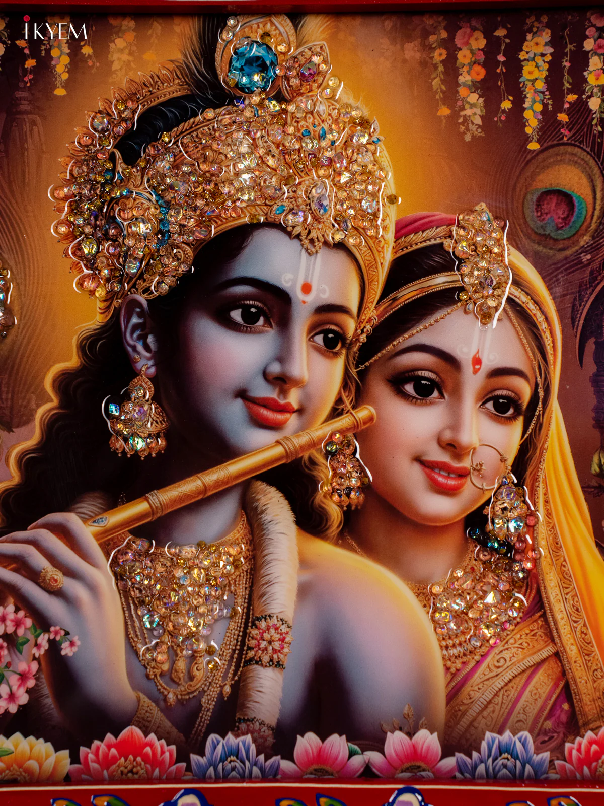 Rectangle Painted Crystal Frames - Radha Krishna - KH02129 - Image 3