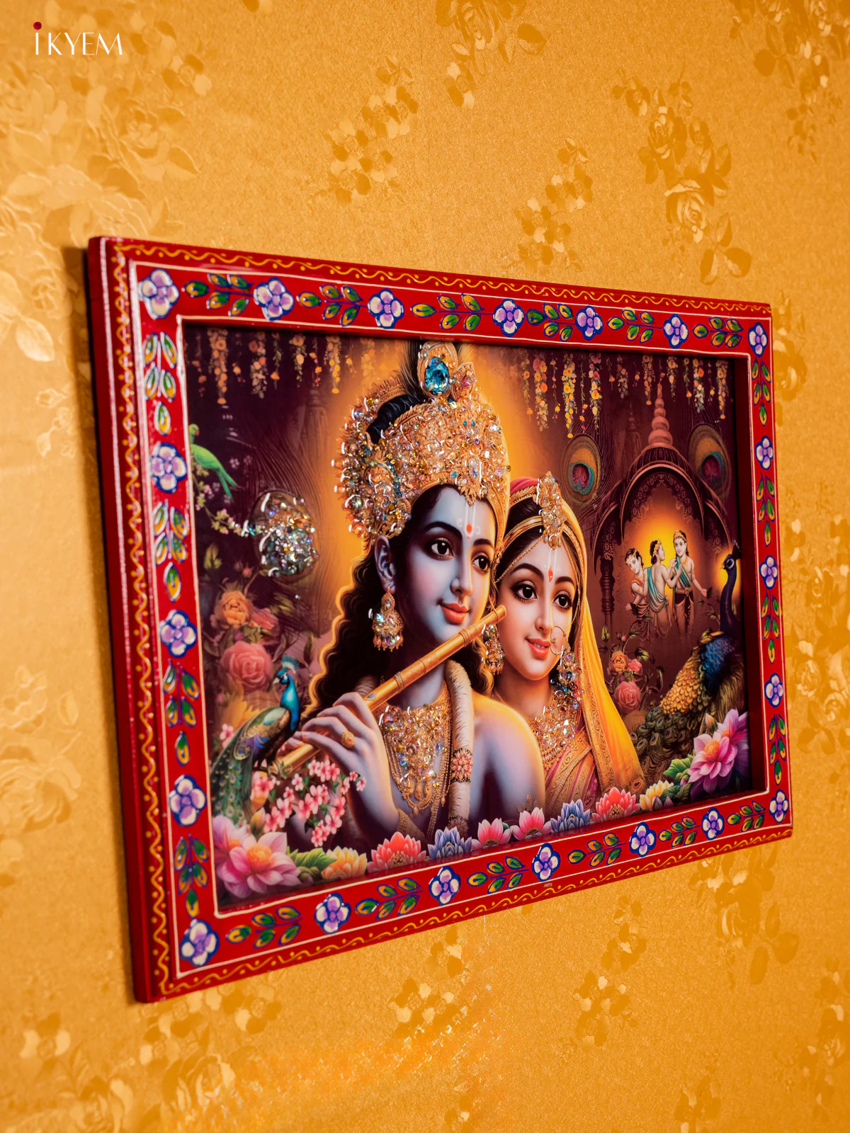 Rectangle Painted Crystal Frames - Radha Krishna - KH02129 - Image 5