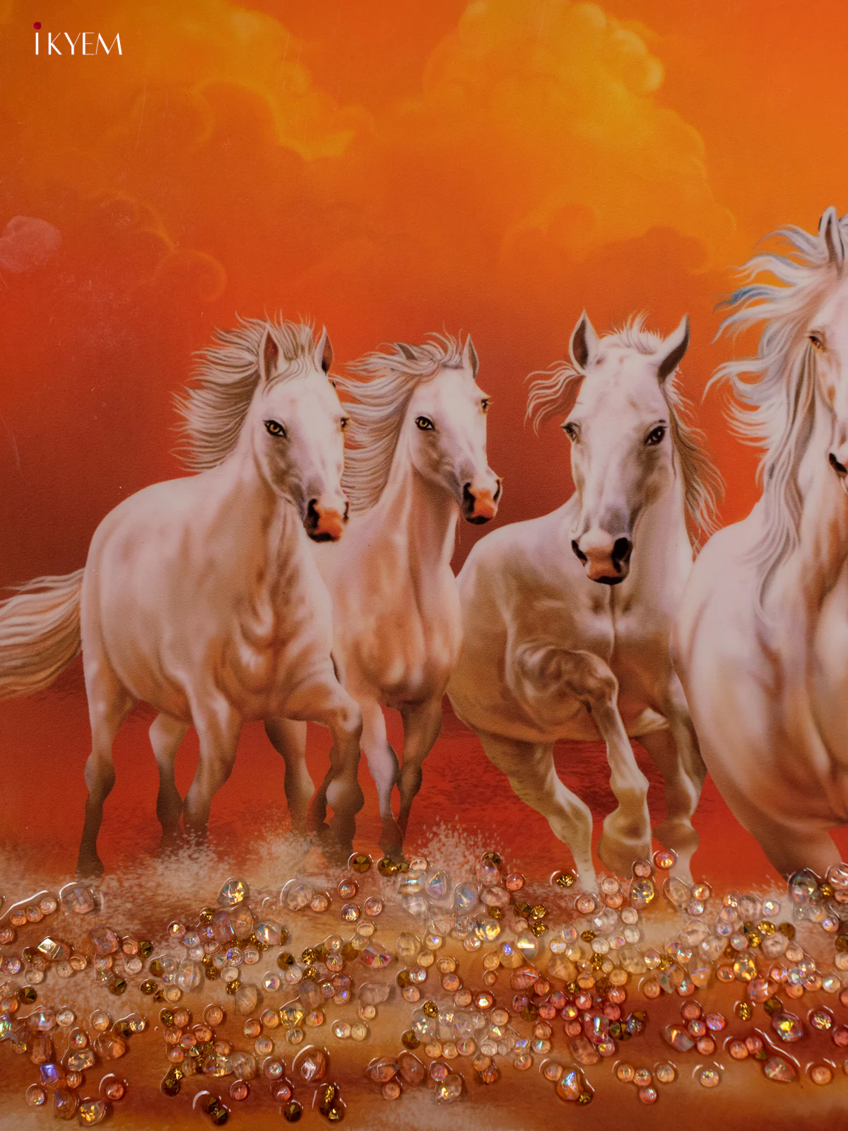 Rectangle Painted Crystal Frames - 7 Good Luck Horses - KH02131 - Image 5