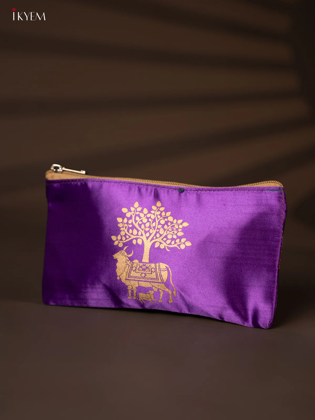 Satin purse cow&calf with Purple - KH04119 - Image 2