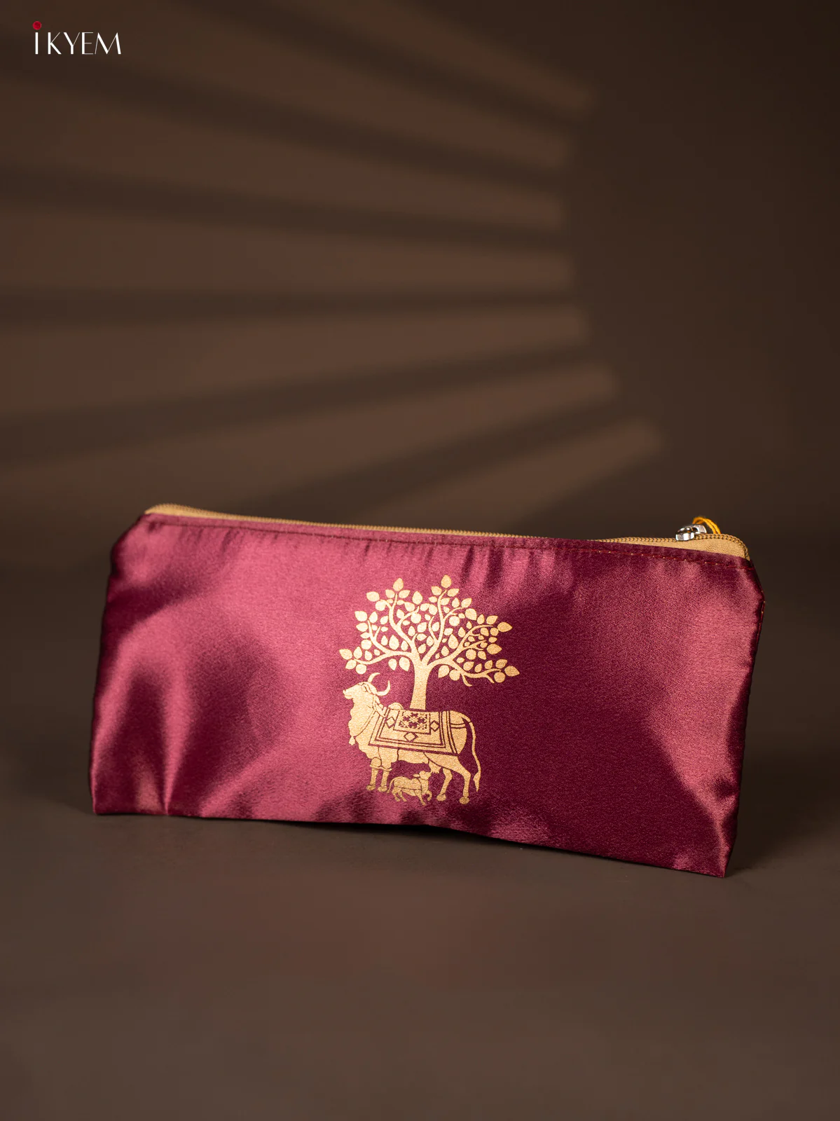 Satin purse cow and calf Maroon - KH04125 - Image 2