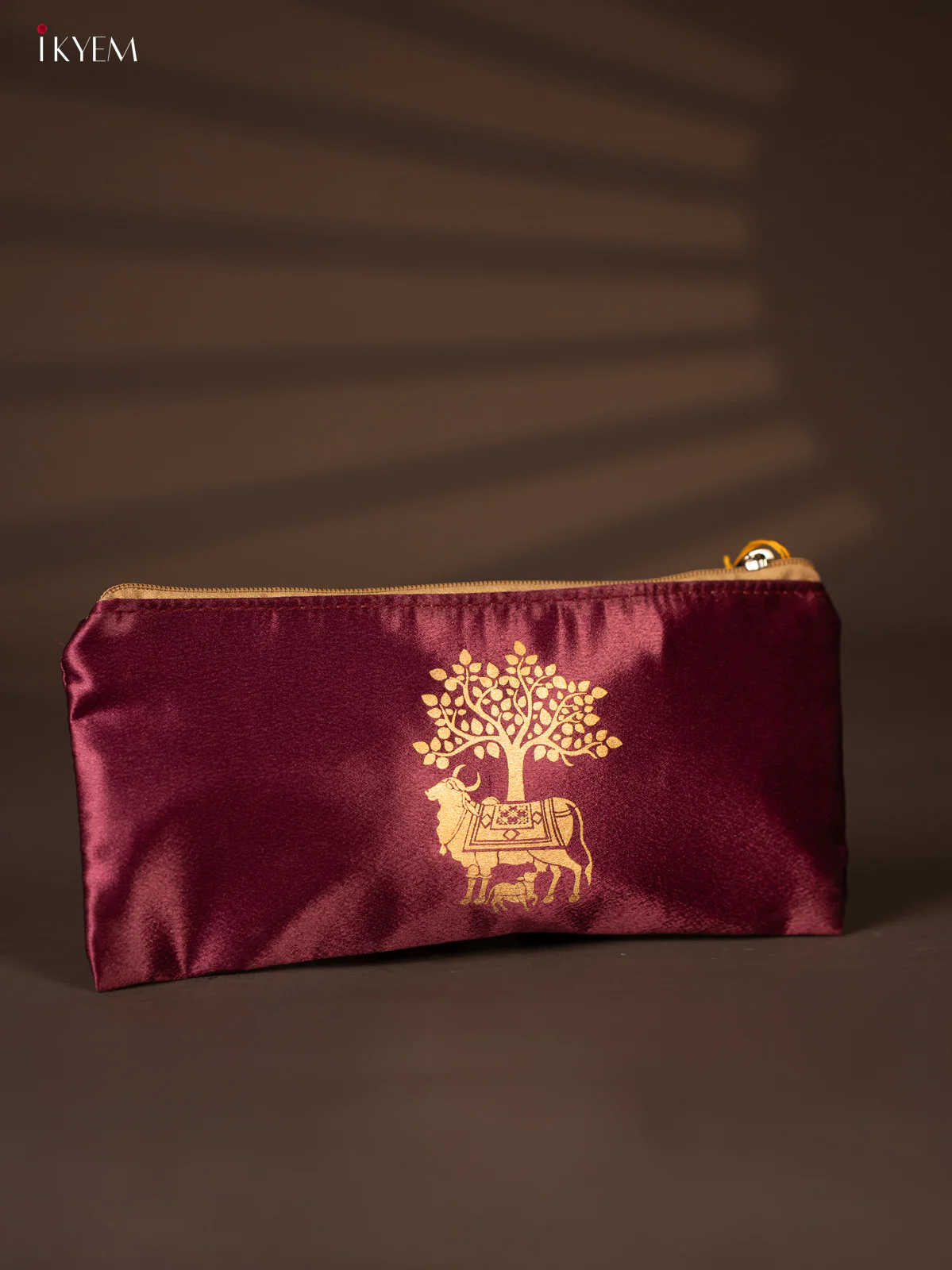 Satin purse cow and calf Maroon - KH04125 - Image 3
