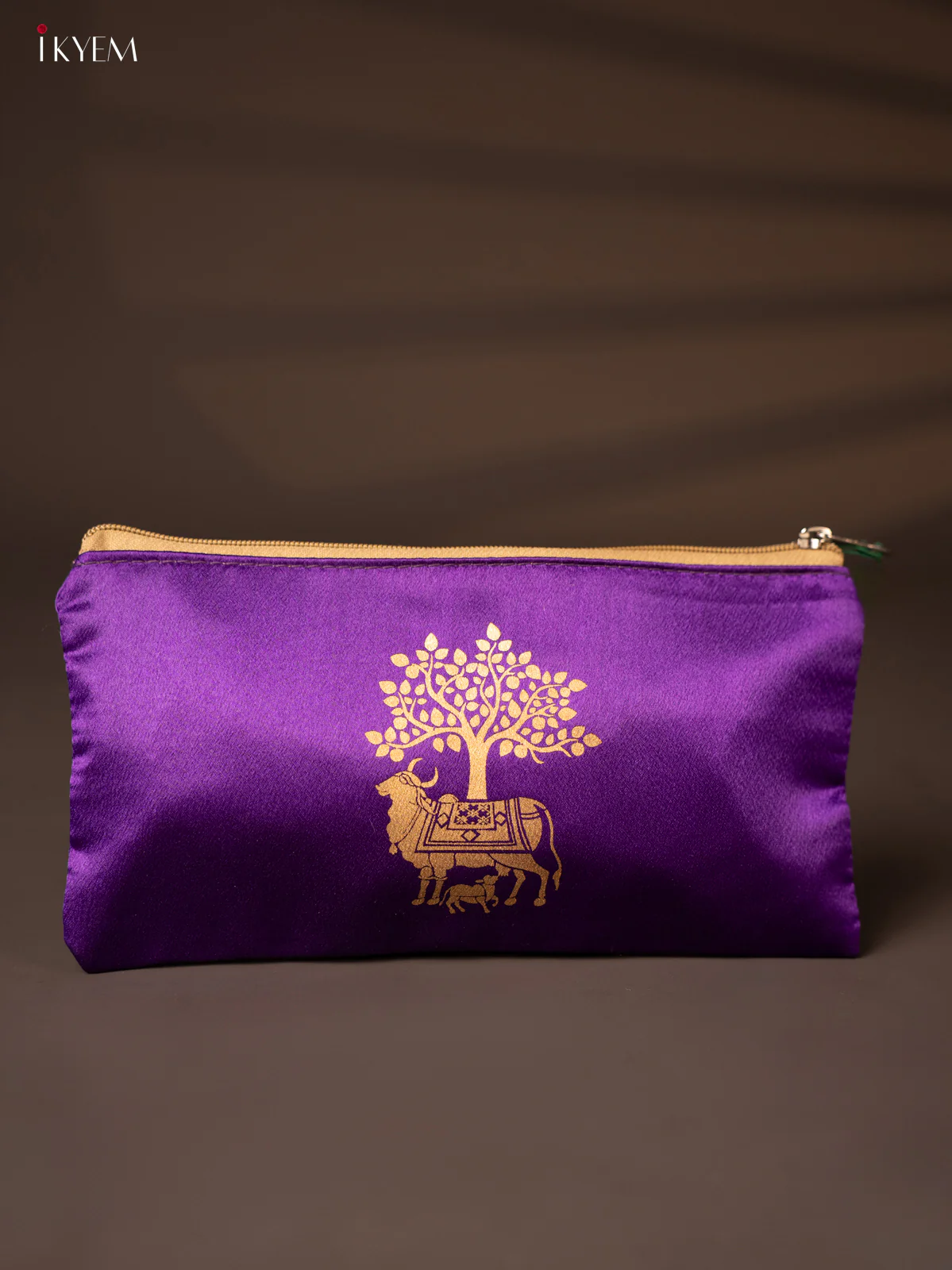 Satin purse cow&calf purple with red - KH04127