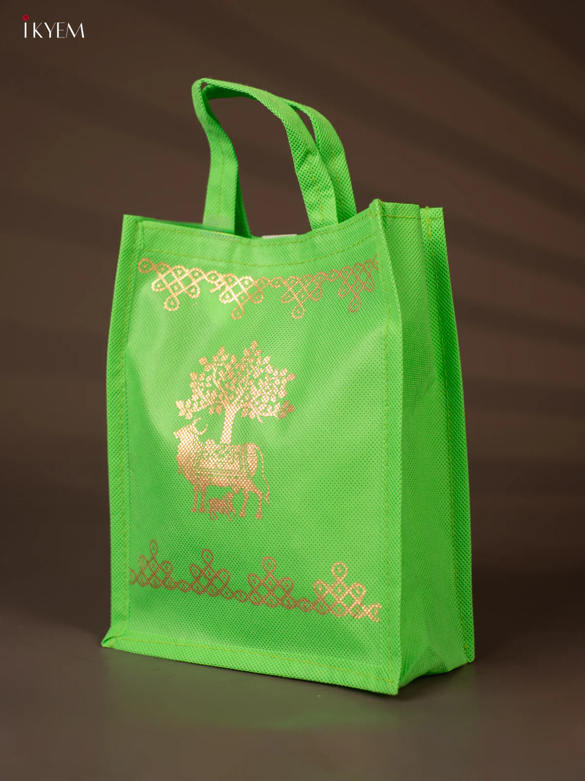Cow & Calf Printed Non Woven Bag - green - KH04133 - Image 3