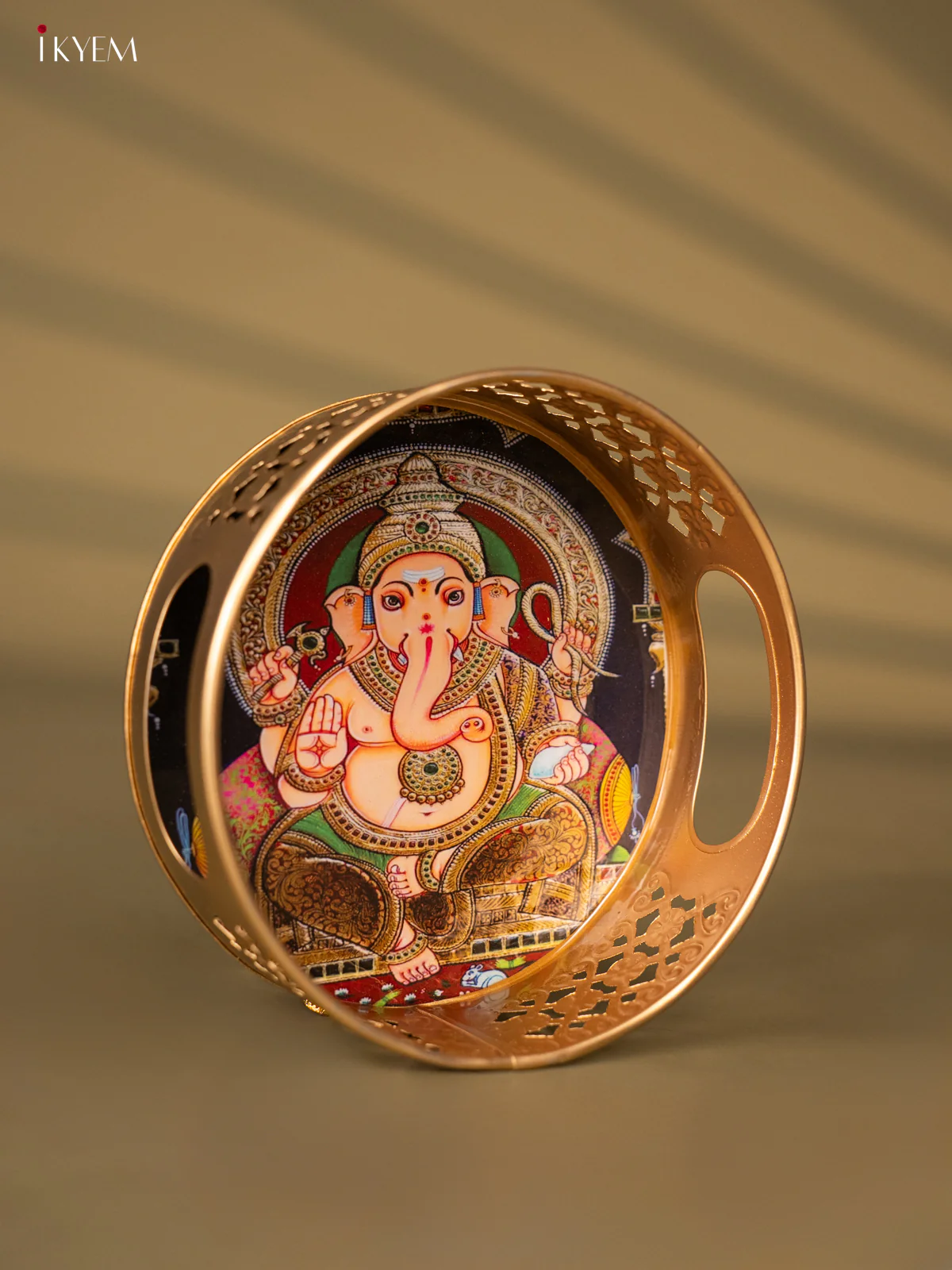 Metal Digital tray - Ganesha Red with Black - 6 Inches - KH05161 - Image 2