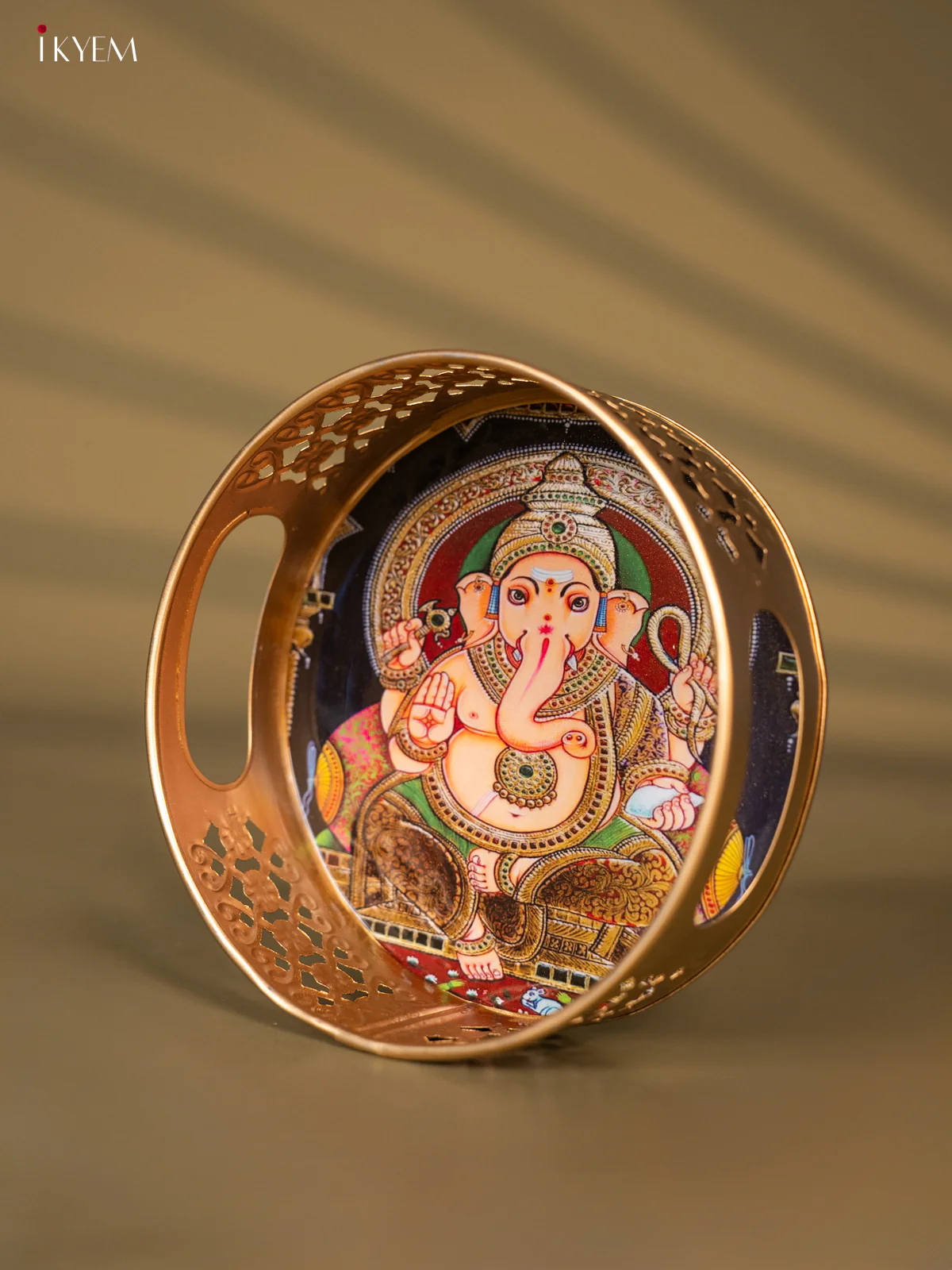 Metal Digital tray - Ganesha Red with Black - 6 Inches - KH05161 - Image 3