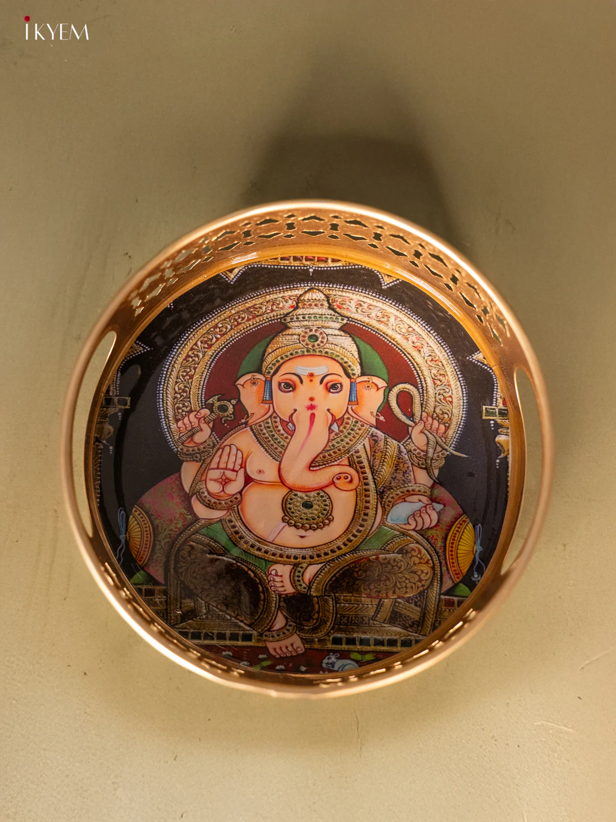 Metal Digital tray - Ganesha Red with Black - 6 Inches - KH05161 - Image 4