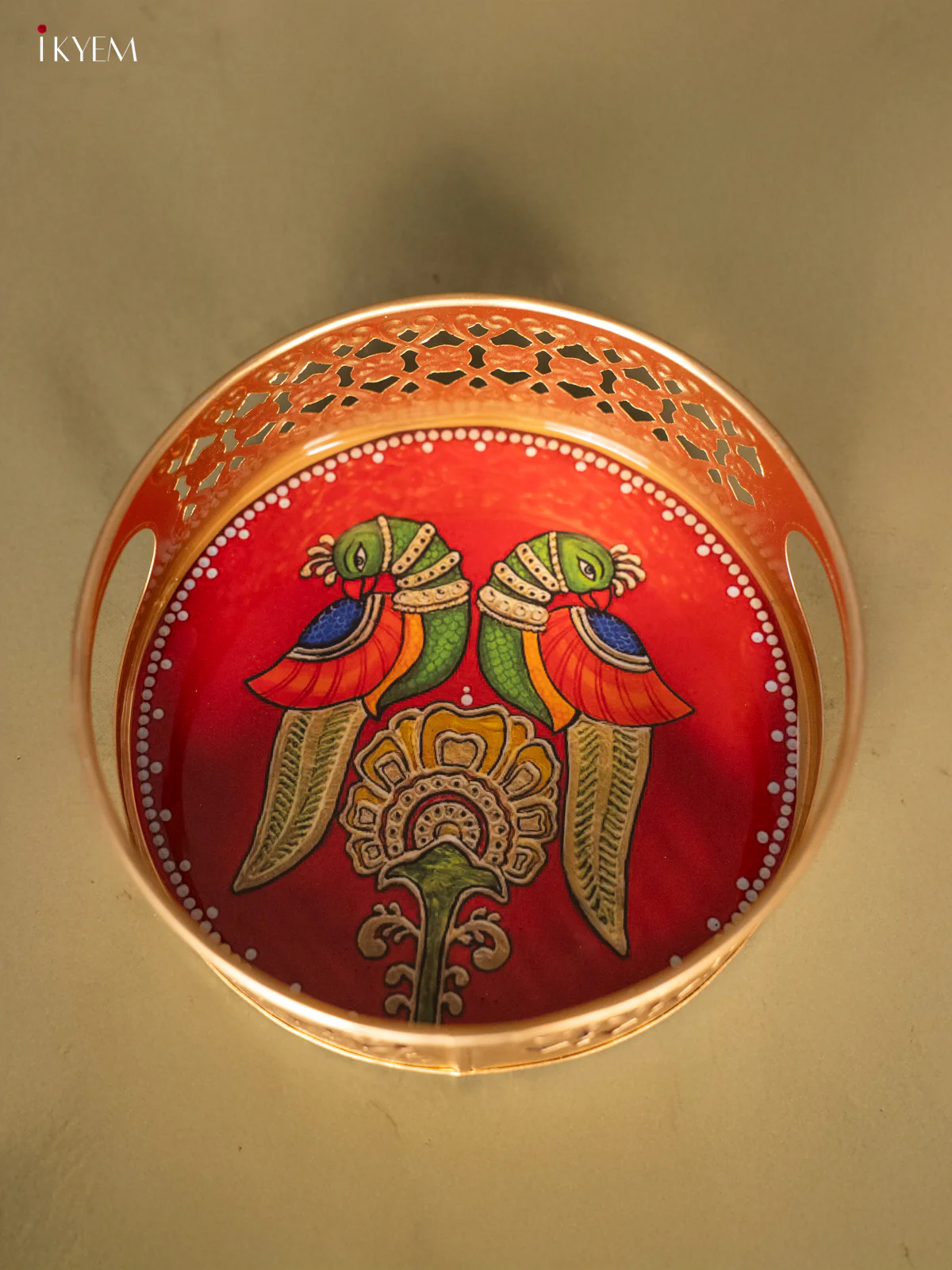 Metal Digital Tray- Parrot With Red - 6 Inches - KH05169 - Image 4