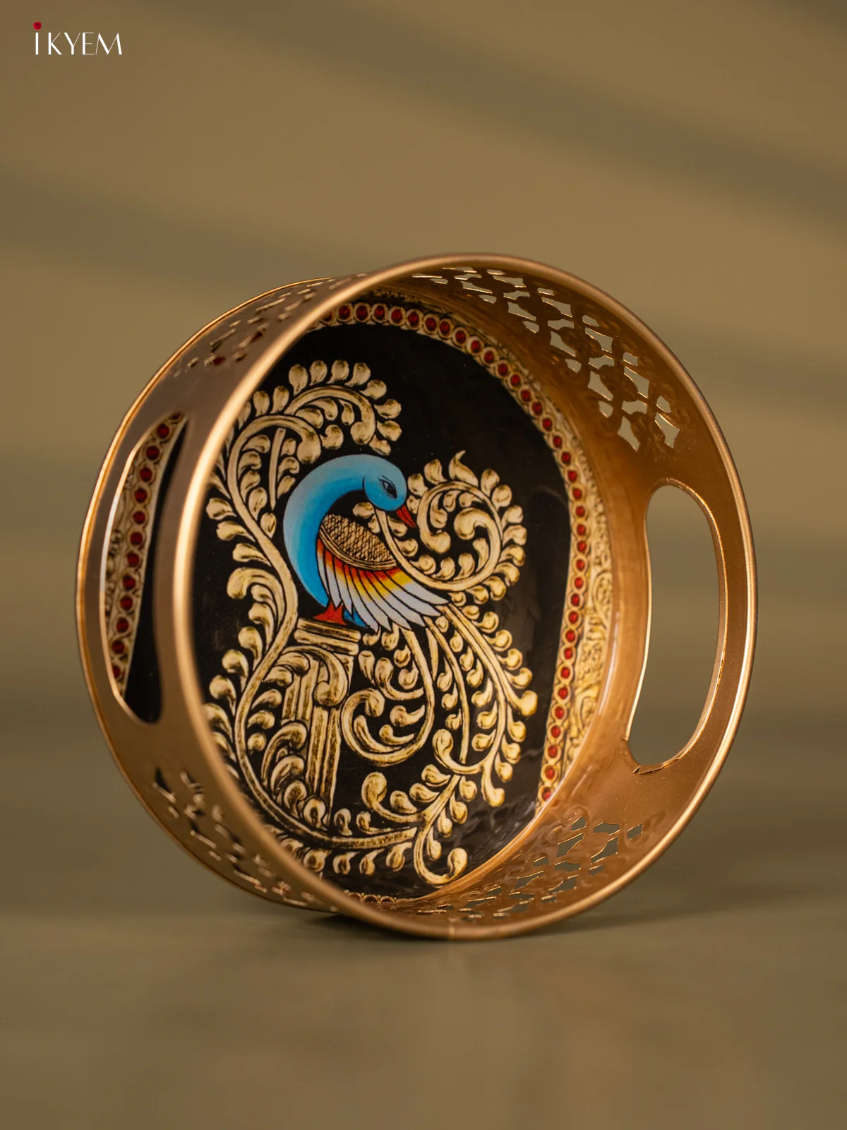 Metal Digital Tray- Peacock With Black - 6 Inches - KH05173 - Image 2