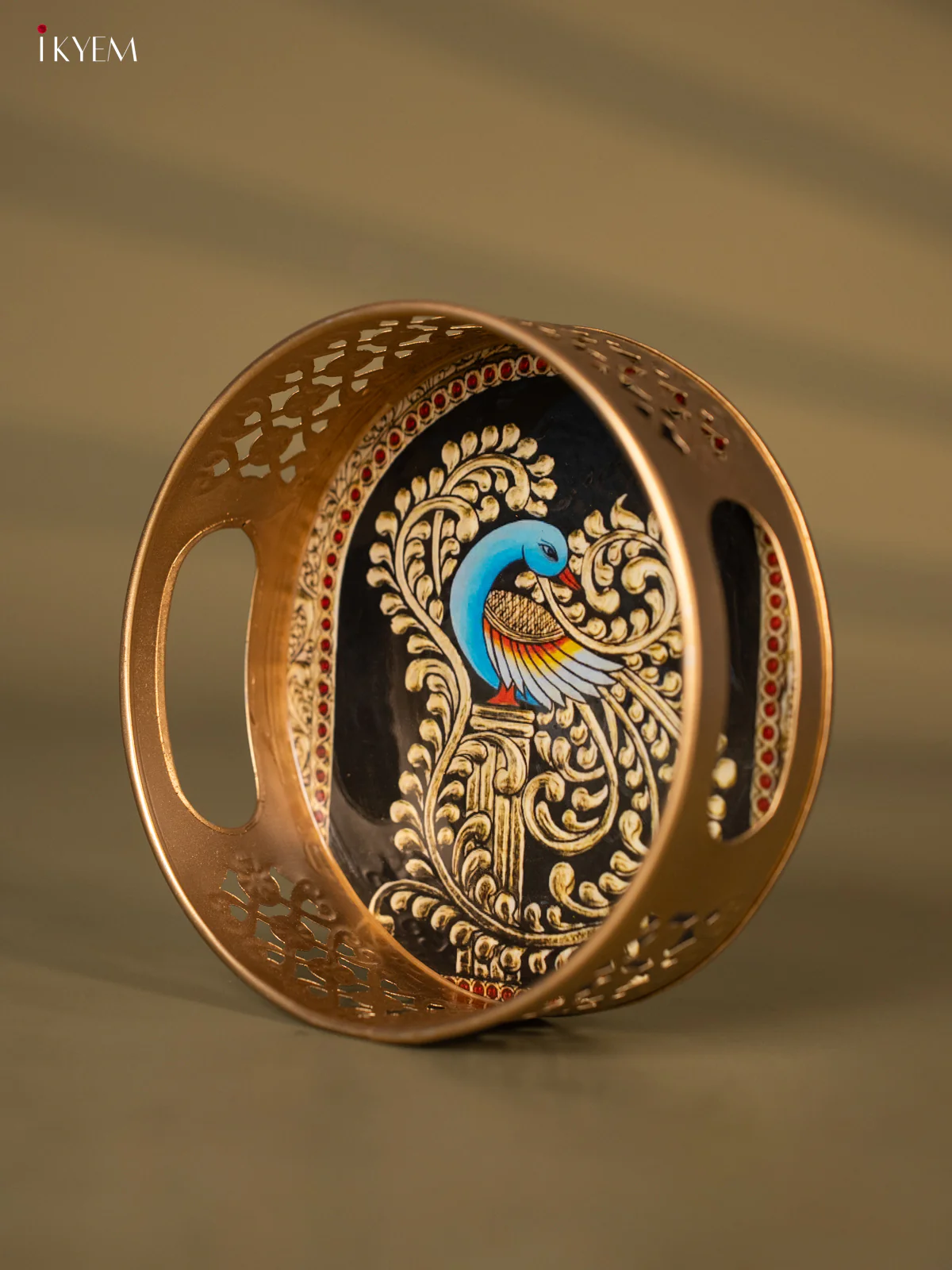 Metal Digital Tray- Peacock With Black - 6 Inches - KH05173 - Image 3