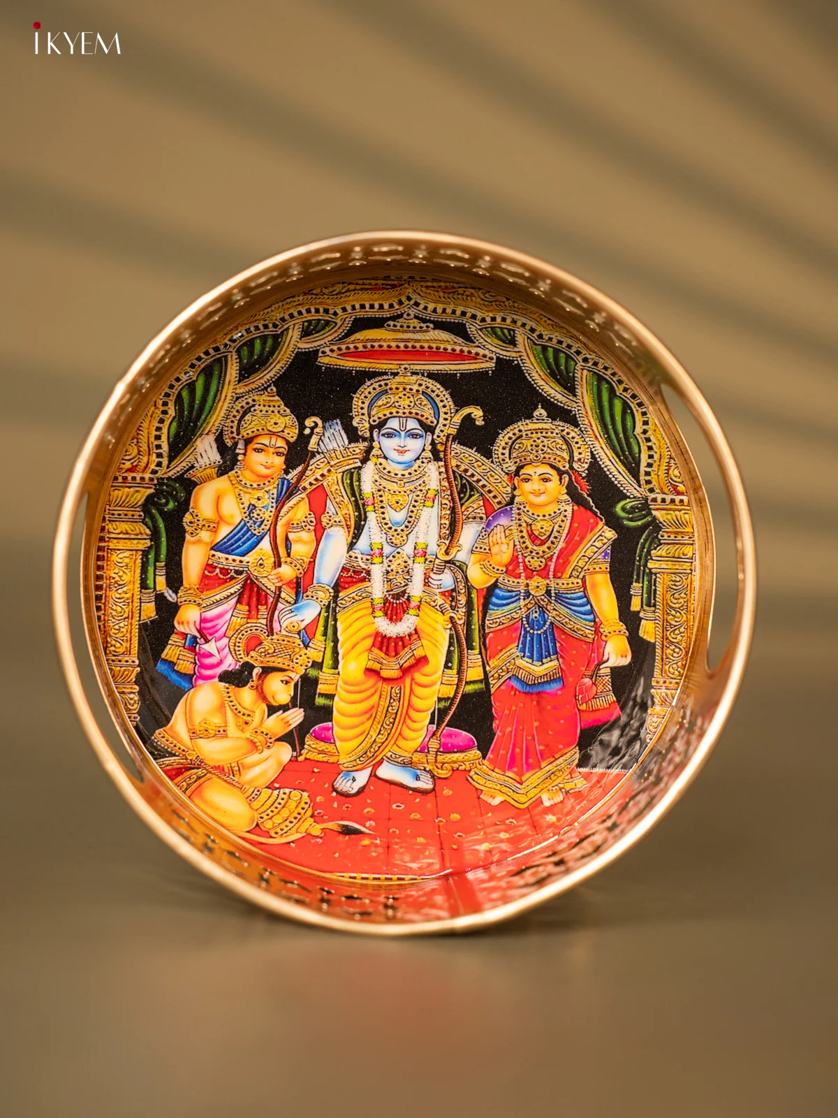 Rich Ram, Sita & Lakshman With Hanuman ji Printed Metal Tray - KH05176