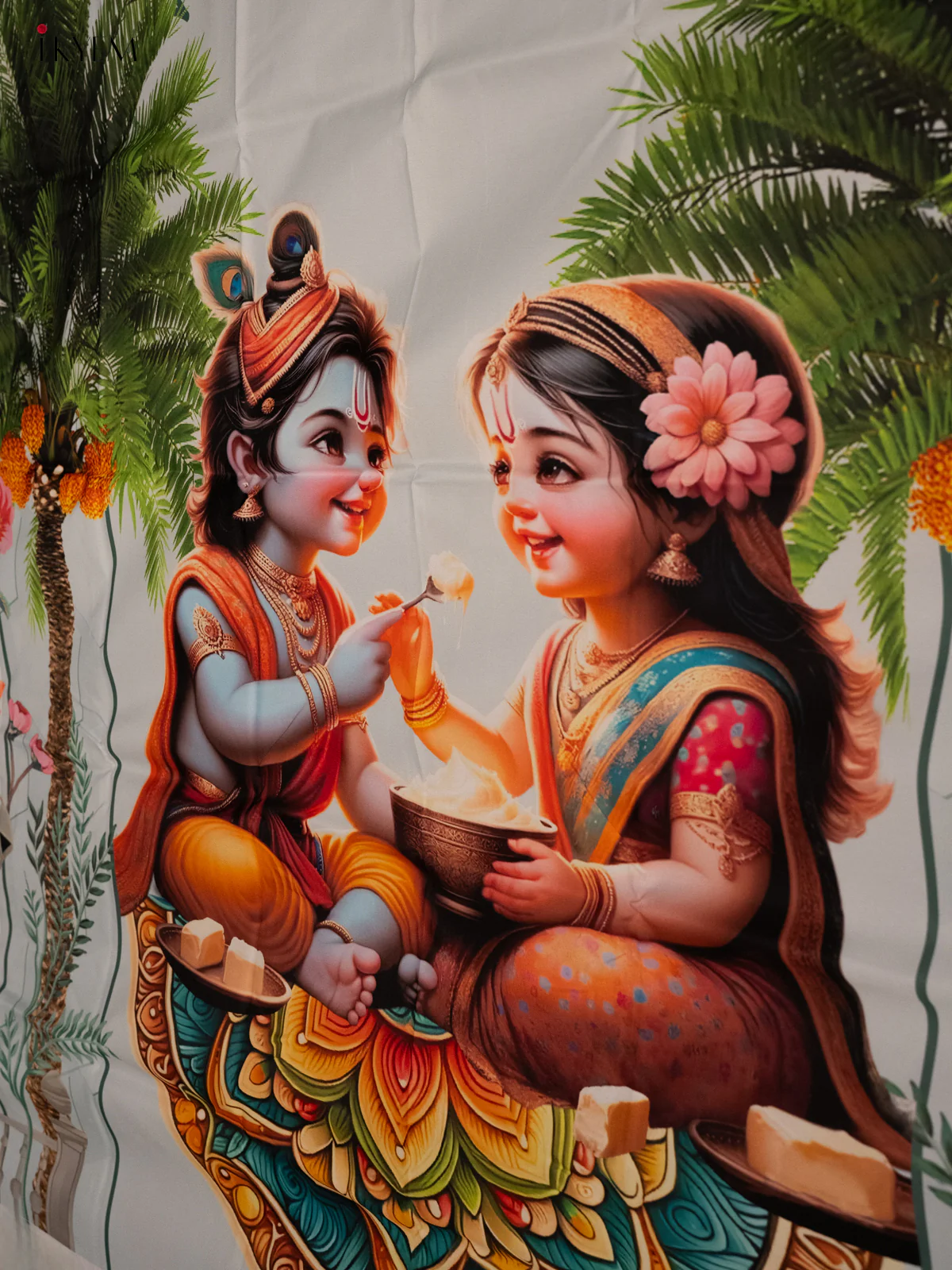 Radha Krishna Backdrop - (5×8 feet) - KH06130 - Image 4