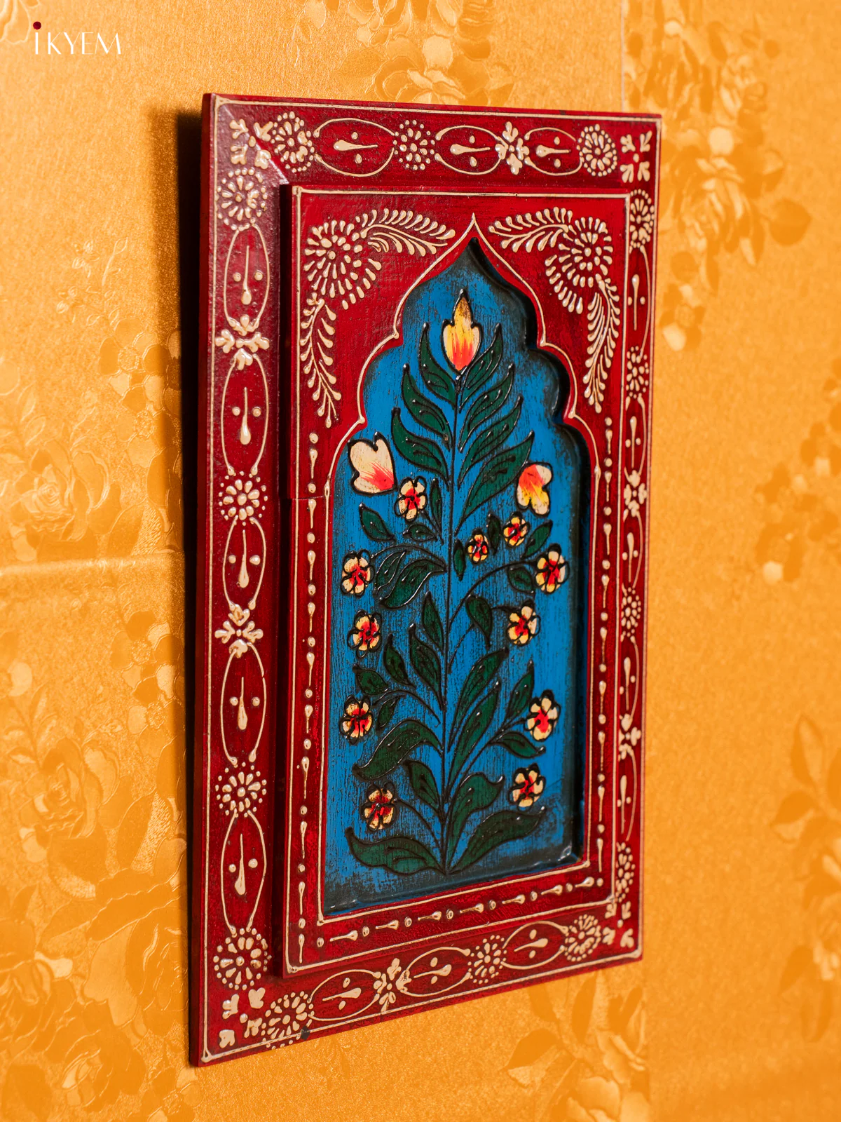 Wooden Hand painted Wall Frame - Red - 12 Inches - KH08113 - Image 3