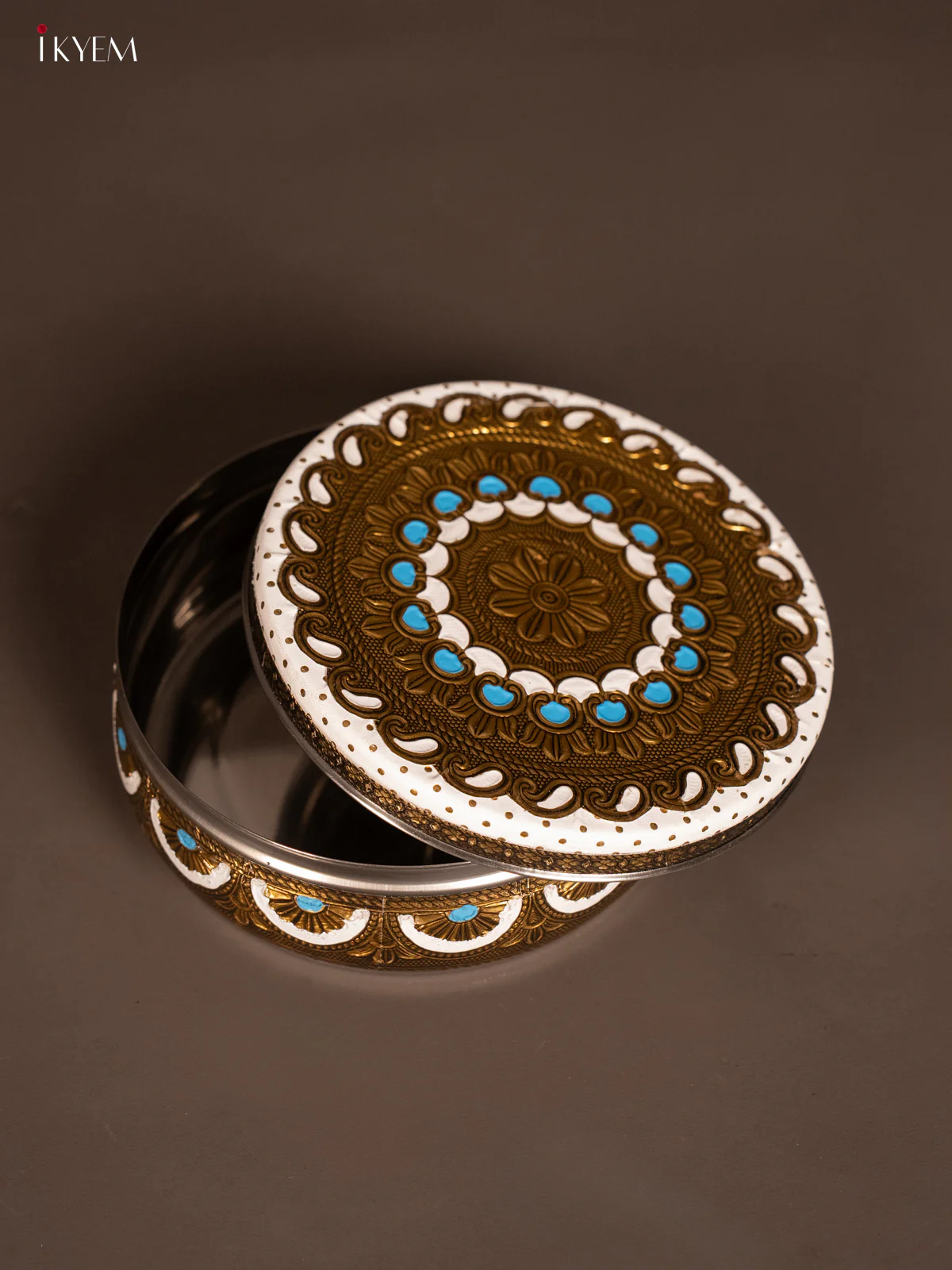 Oxidised White colour steel box (6X6) Inches - KH09126 - Image 2