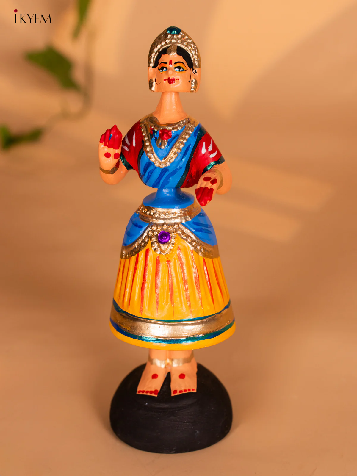 Thanjavur Dancing Doll - Couples - 9 Inches - Blue & Yellow - KH13123 - Image 6