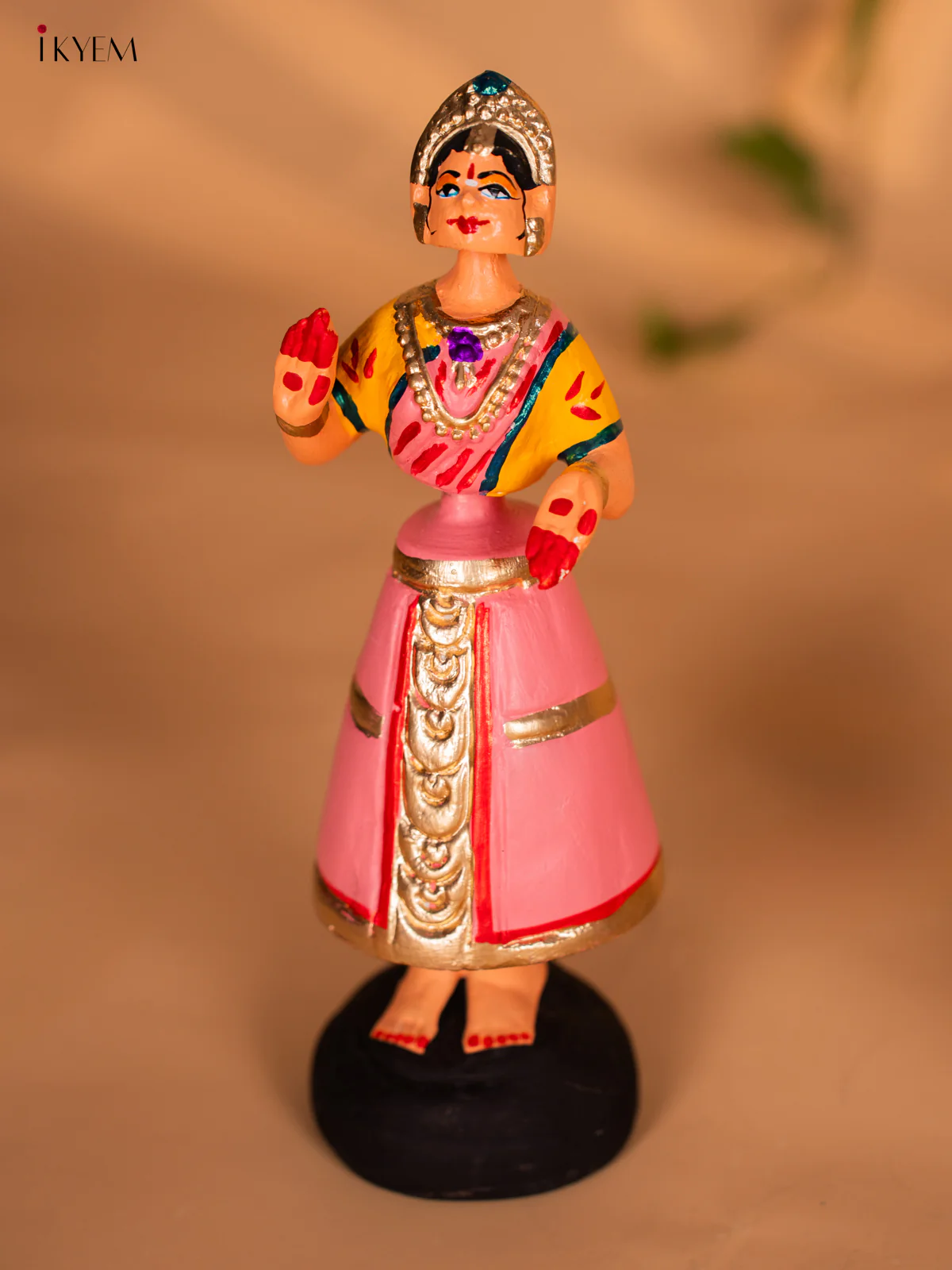 Thanjavur Dancing Doll - Couples - 9 Inches - Pink & Green - KH13125 - Image 4