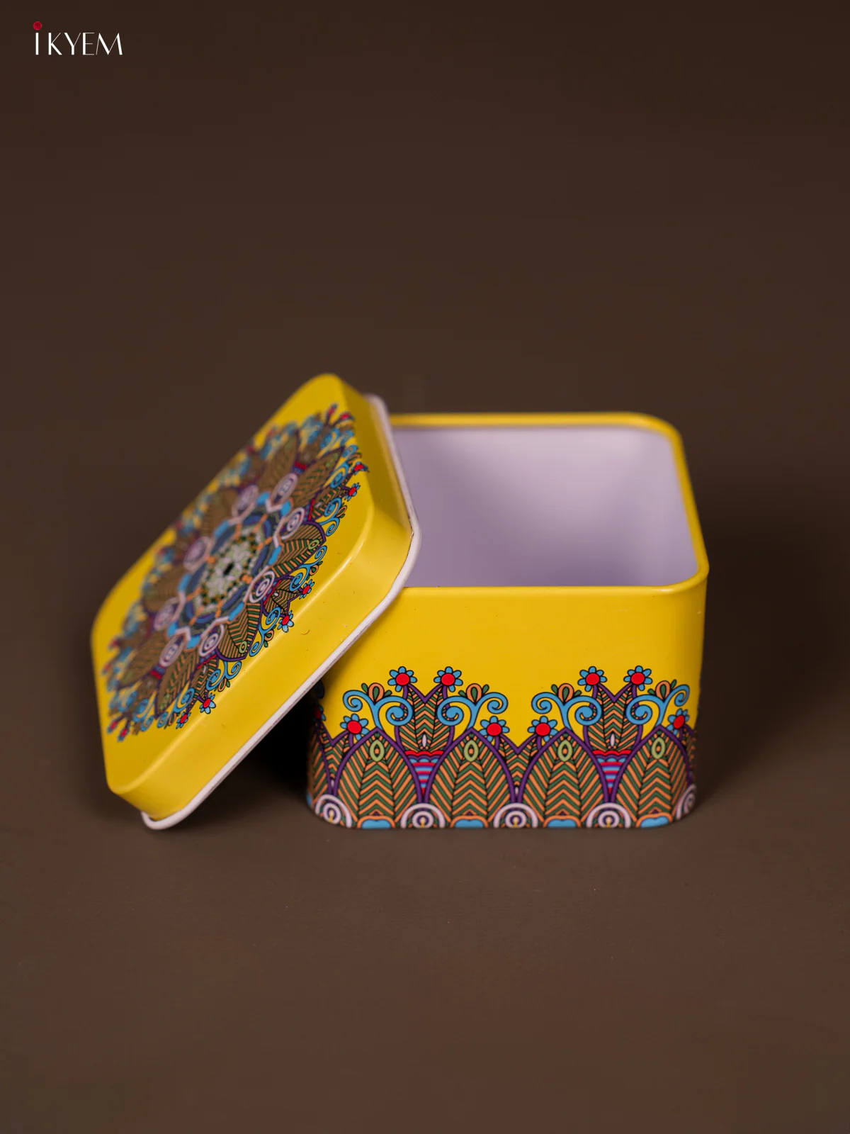 Square Decorative Tin Box - Multicolour - KH14119 - Image 3