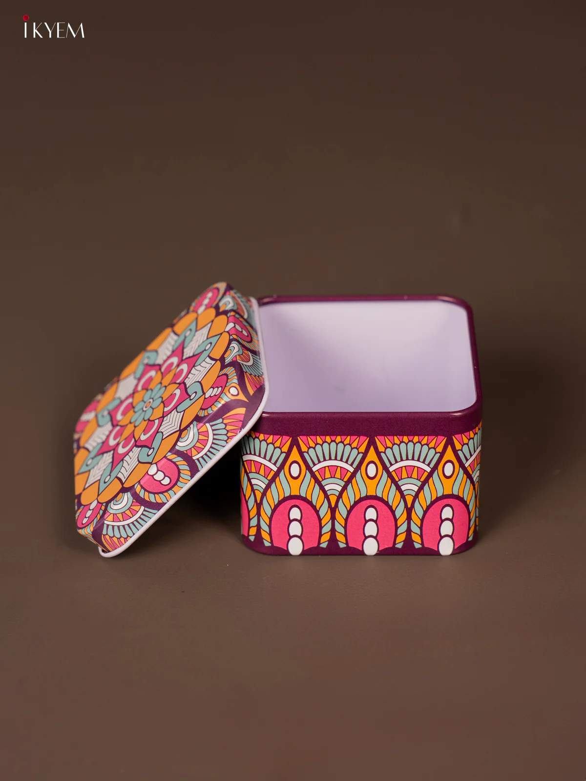 Square Decorative Tin Box - Multicolour - KH14122 - Image 3