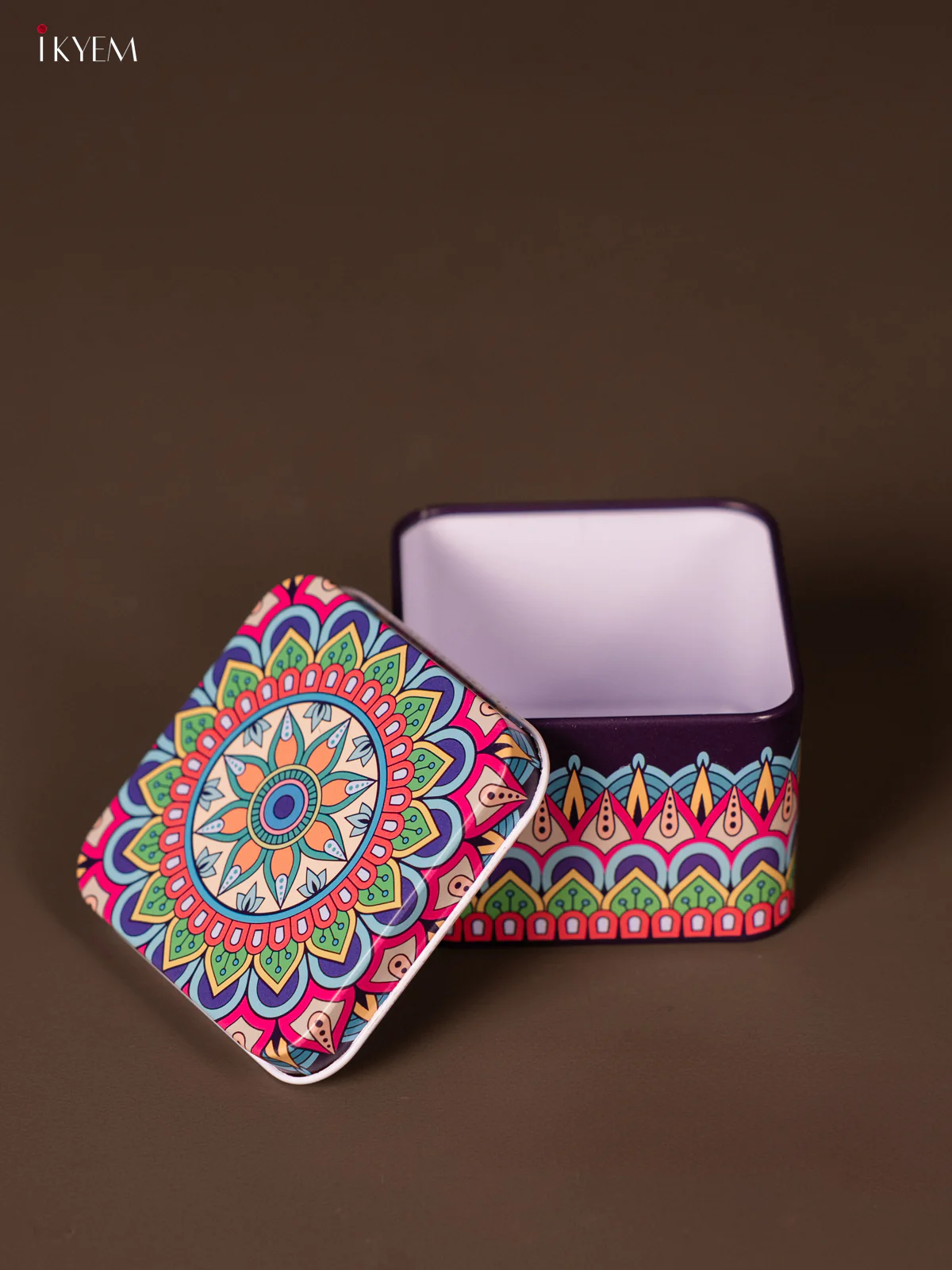 Square Decorative Tin Box - Multicolour - KH14124 - Image 3