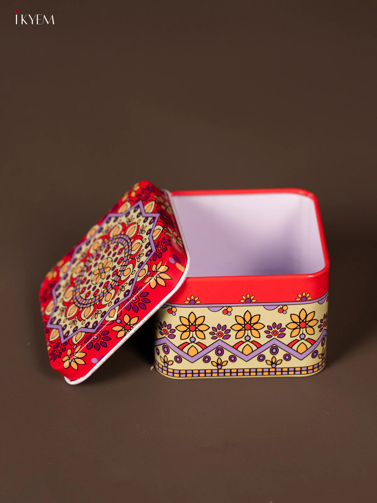 Square Decorative Tin Box - Multicolour - KH14125 - Image 3