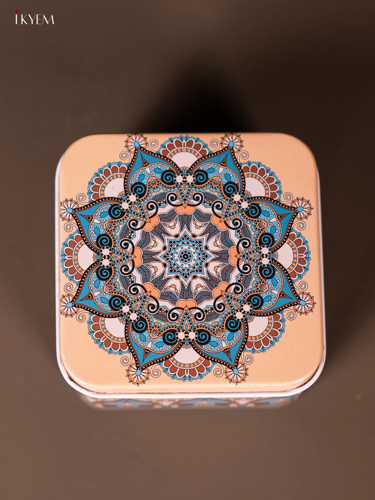 Square Decorative Tin Box - Beige - KH14129 - Image 2