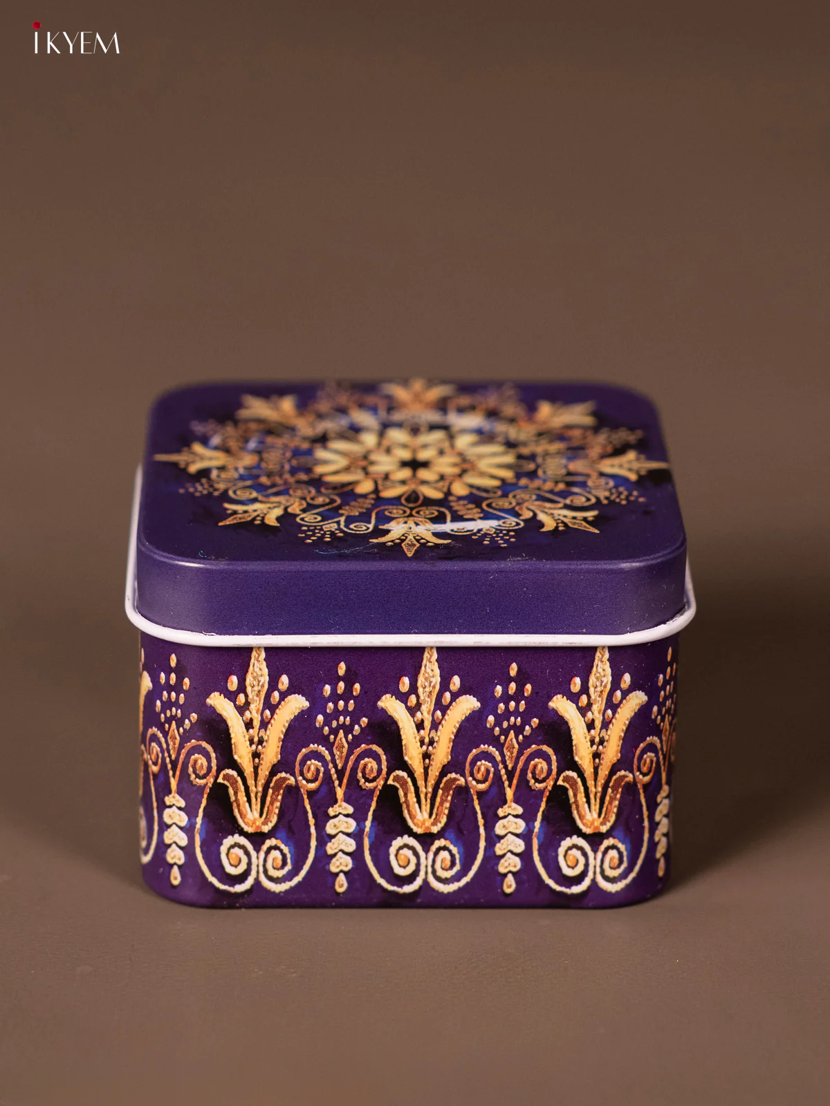 Square Decorative Tin Box - Purple - KH14130