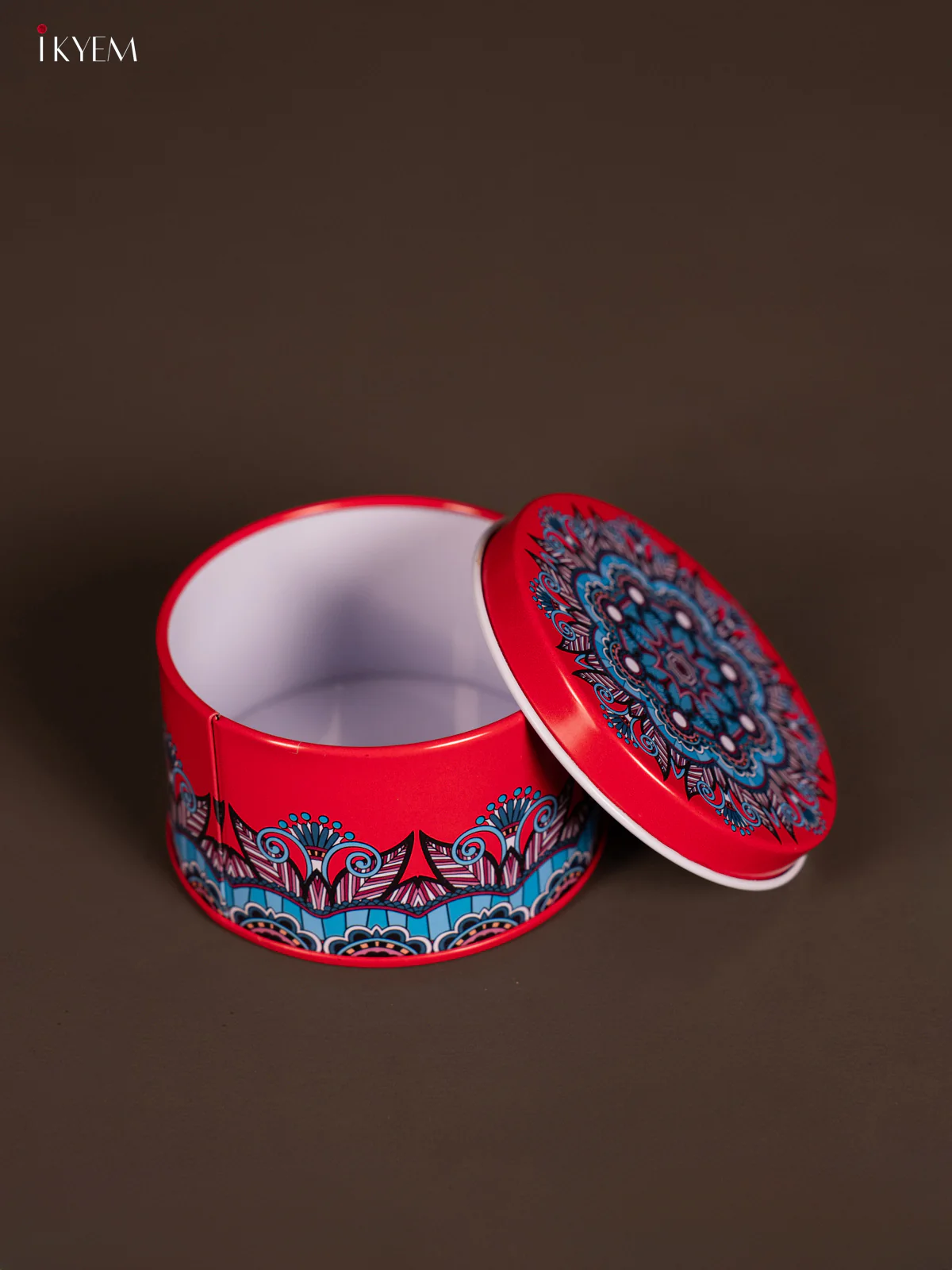 Round Decorative Tin Box - Multicolour - KH14135 - Image 3