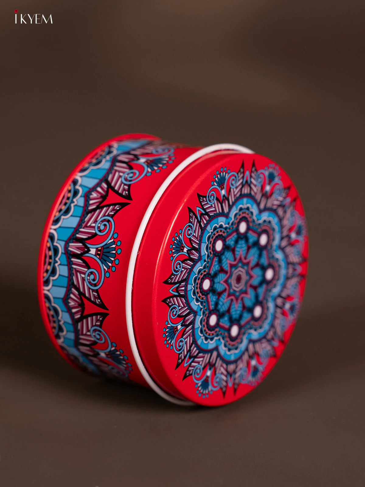 Round Decorative Tin Box - Multicolour - KH14135 - Image 4