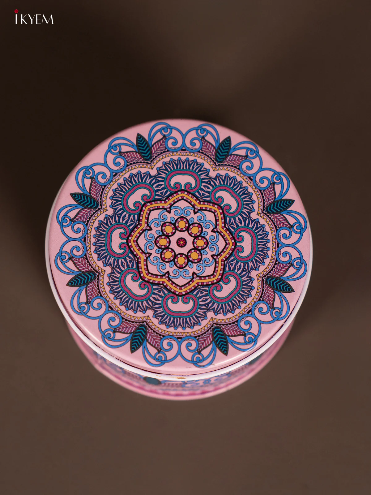 Round Decorative Tin Box - Multicolour - KH14140 - Image 2