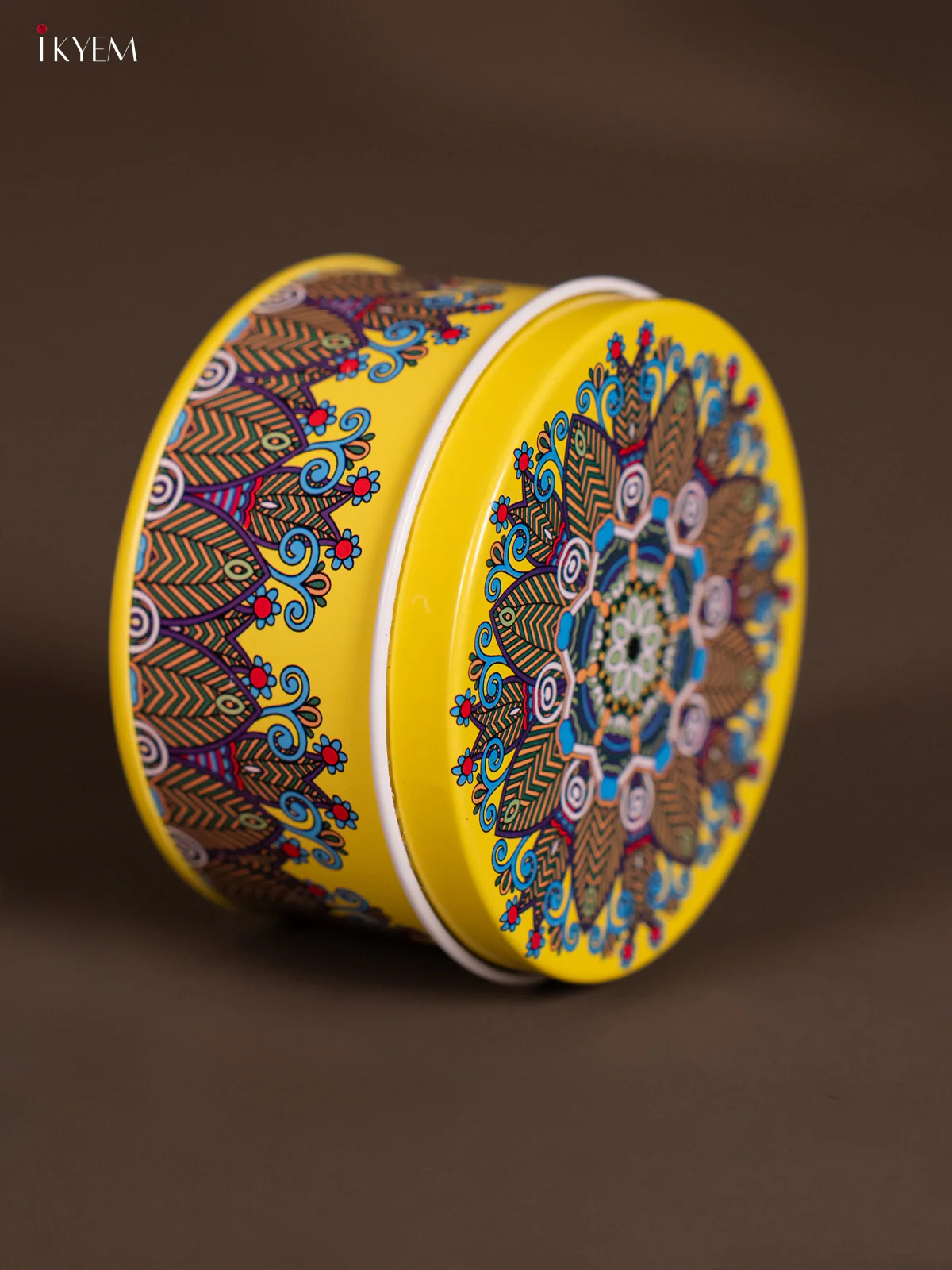 Round Decorative Tin Box - Multicolour - KH14141 - Image 4