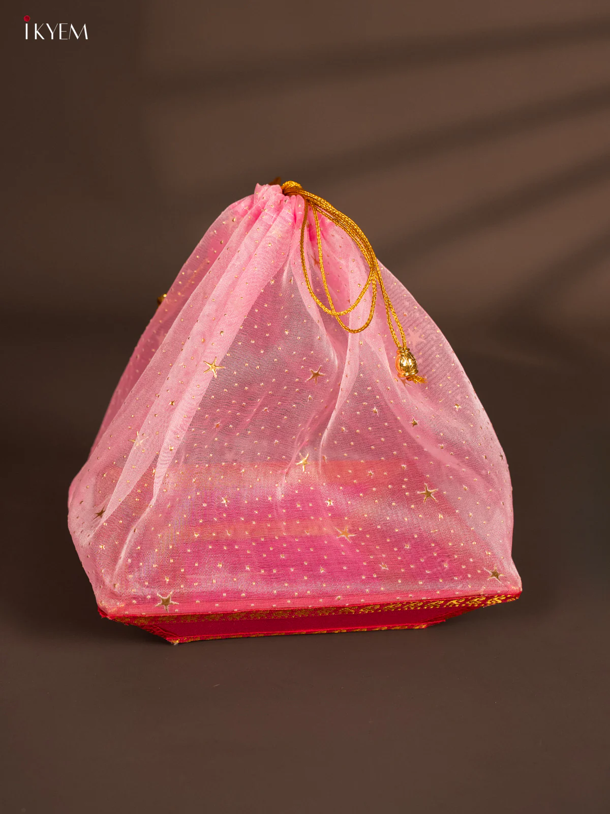 Korai Stackable tray with Net Potli - Pink - KH14146 - Image 2
