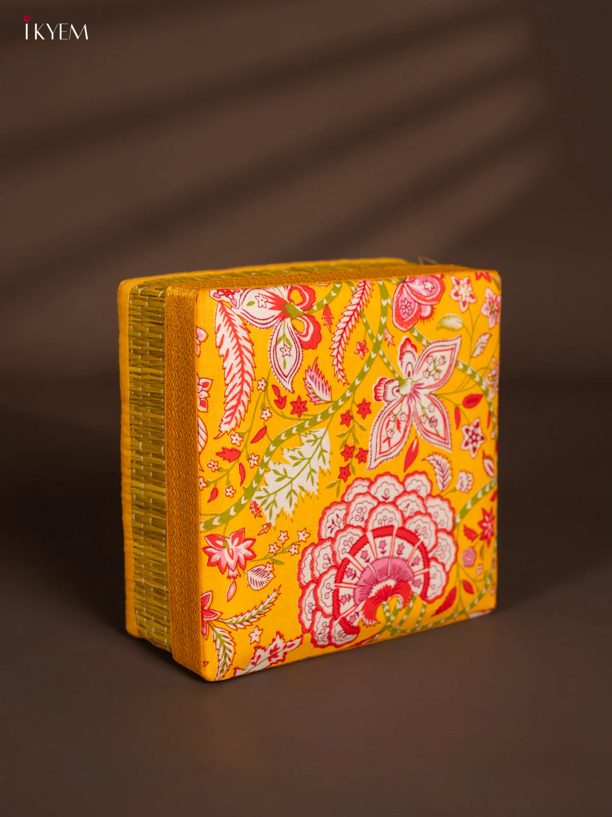 Korai Kalamkari square box - Green - 8*8 Inches - KH14159 - Image 3
